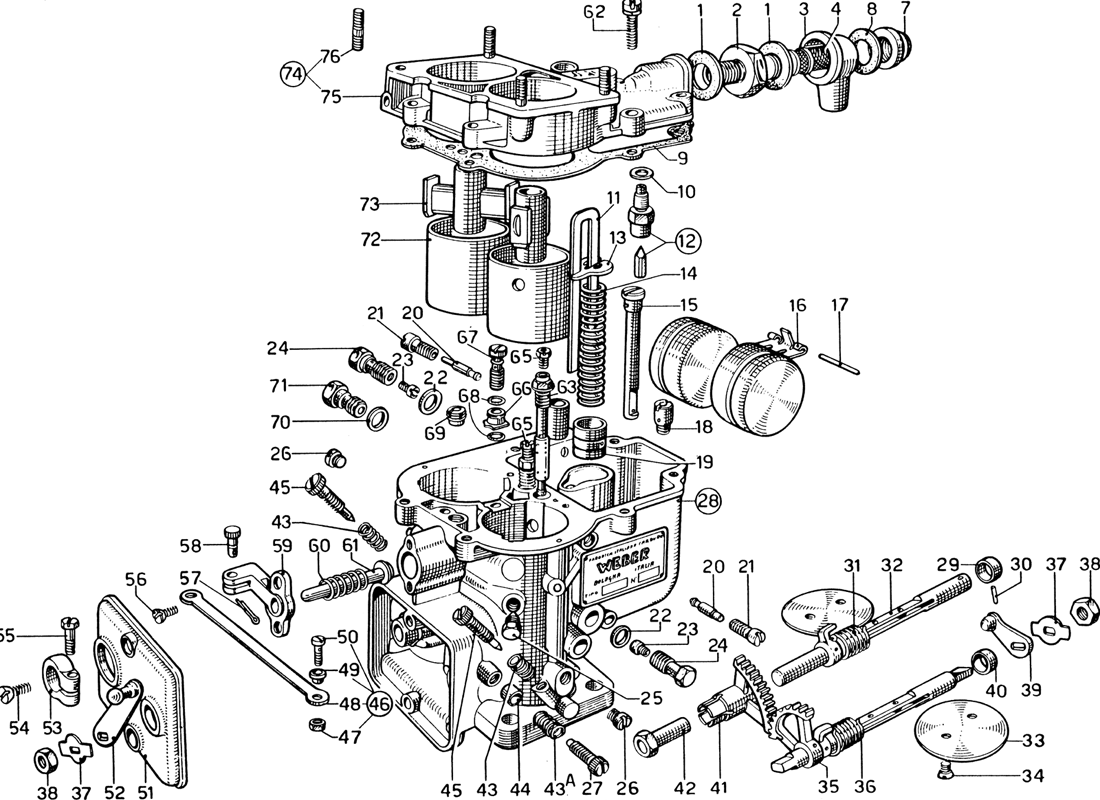 Schematic: Weber Carburettor (40 Dcz-6)