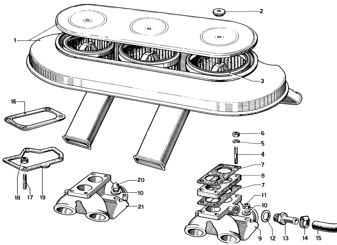 Schematic: Air Filter And Manifolds