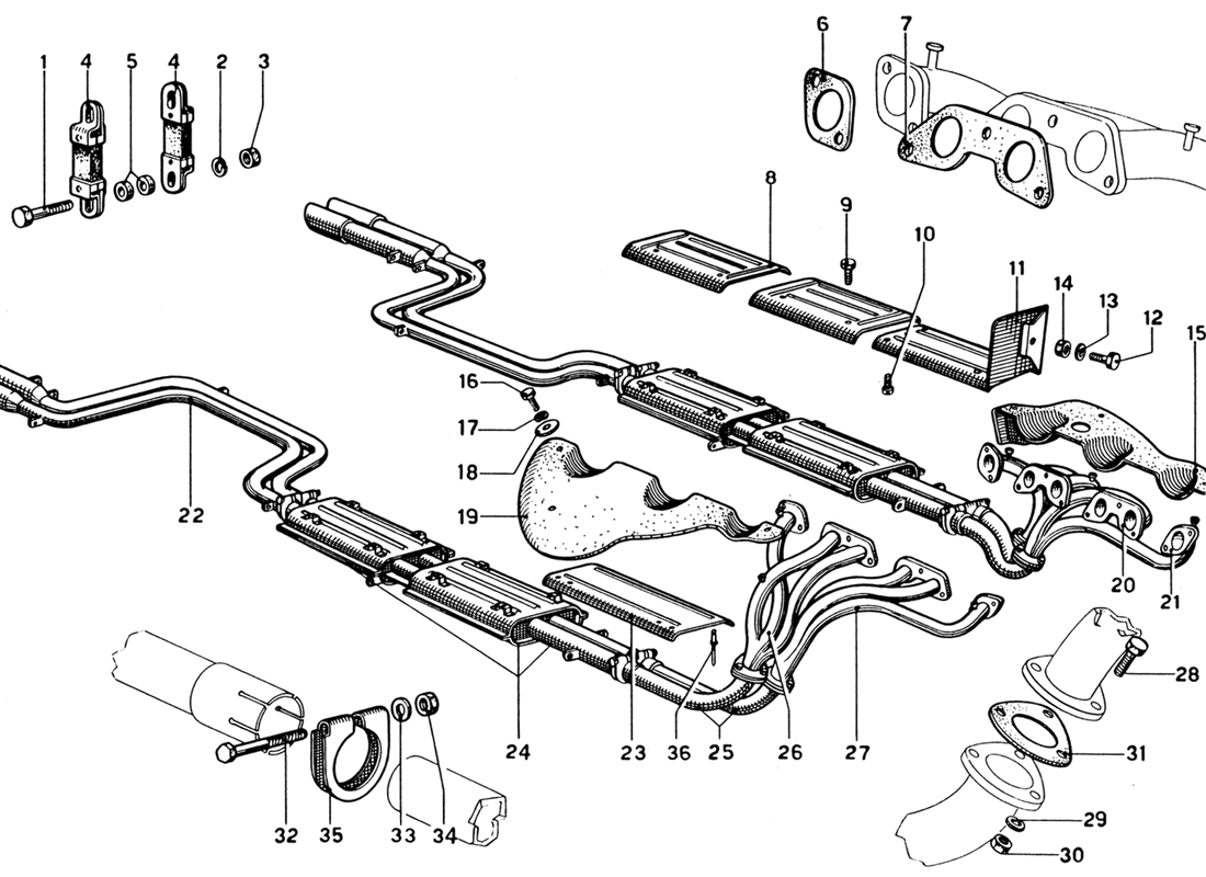 Schematic: Exhaust Pipes Assembly