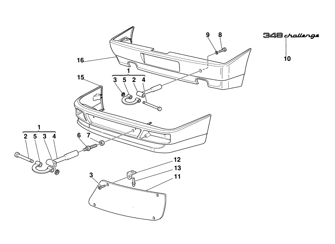 Schematic: Tow Hooks - Headlight Guards - Bumpers