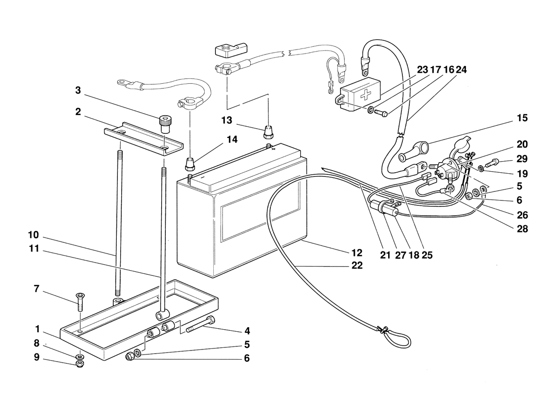 Schematic: Battery And Battery Disconnection Switch