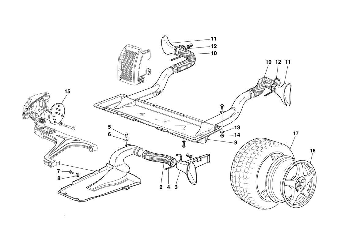 Schematic: Wheels And Brake Air Intakes