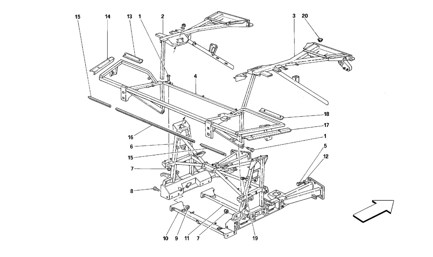 Schematic: Frame - Rear Part Elements