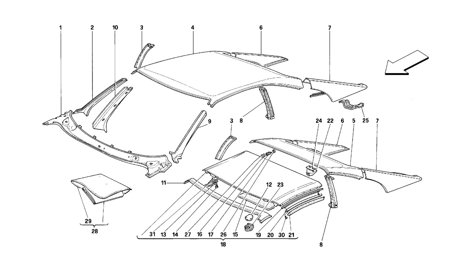 Schematic: Roof - Outer Trims