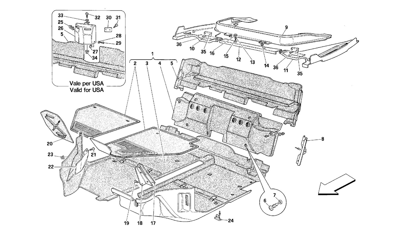 Schematic: Passengers Compartment Carpets -Valid For Spider-