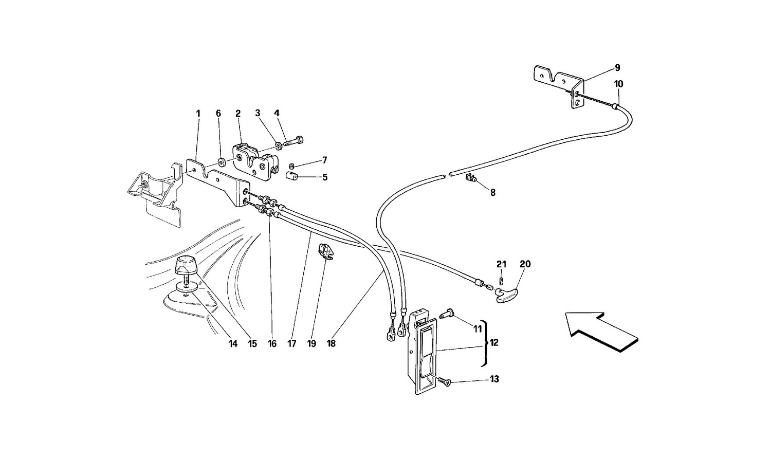 Schematic: Opening Device For Front Hood