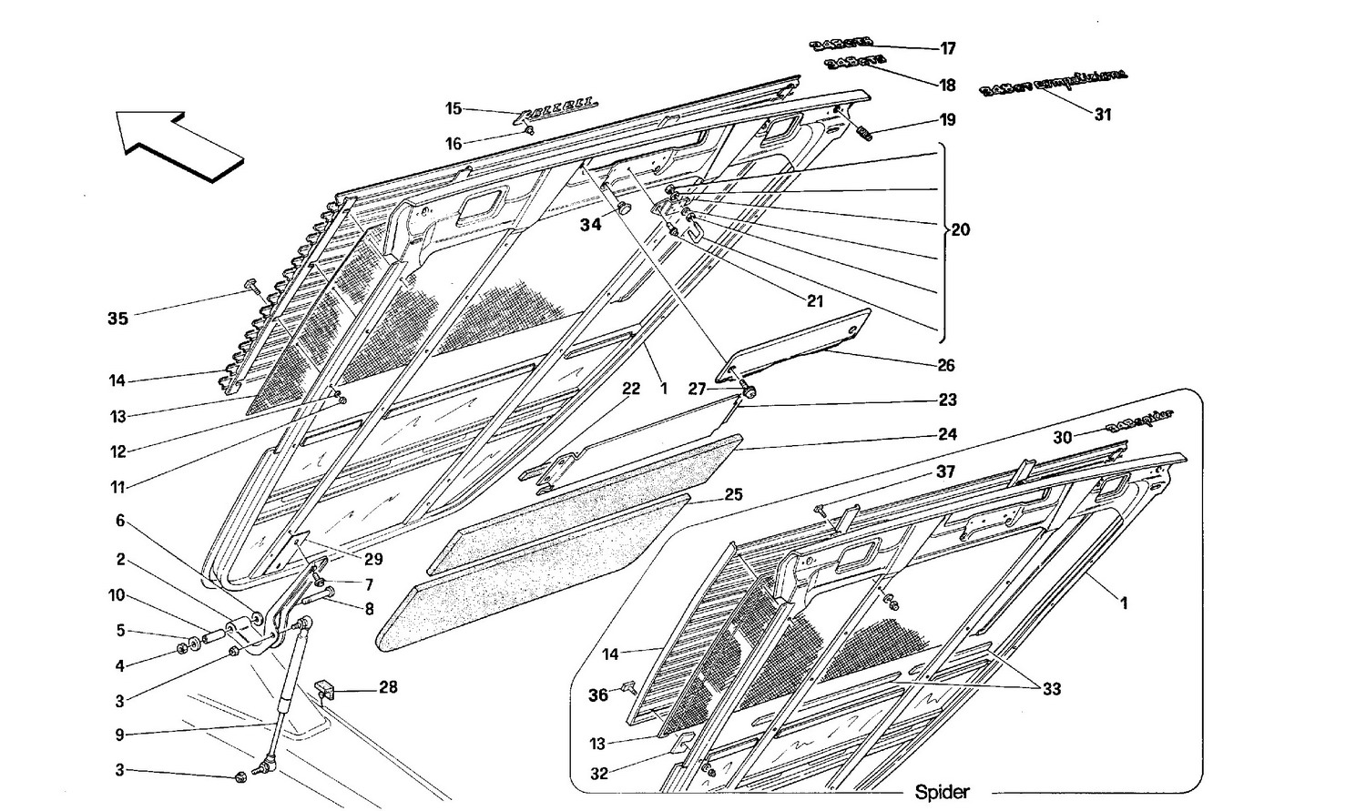 Schematic: Rear Hood