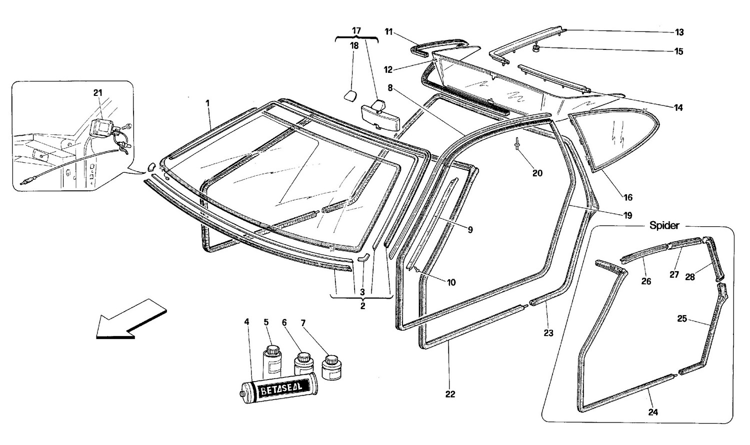 Schematic: Glasses And Gaskets