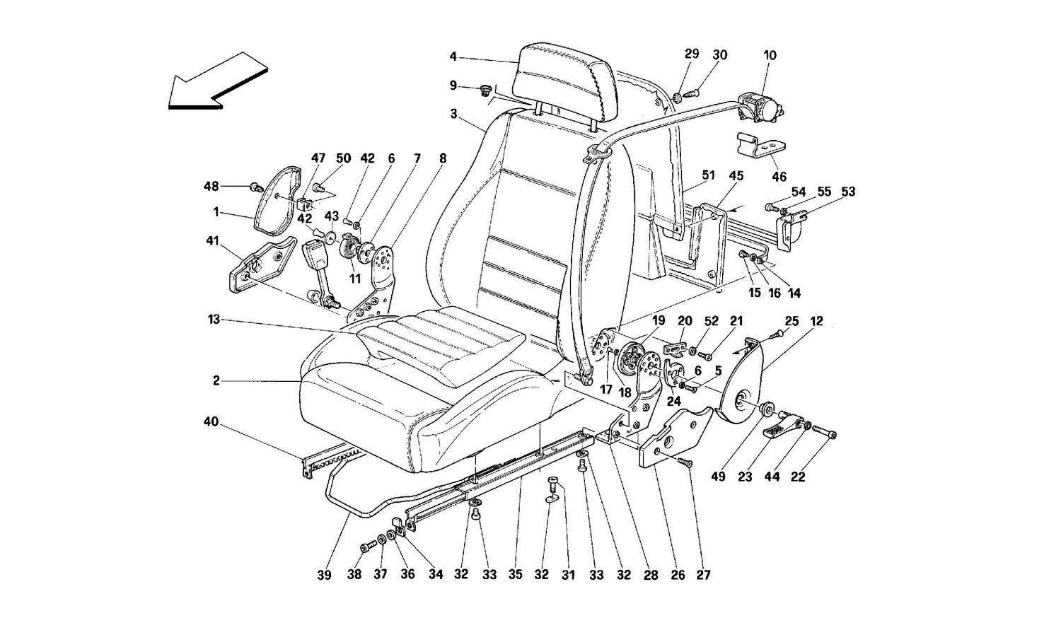 Schematic: Seats And Safety Belts -Not For Spider-
