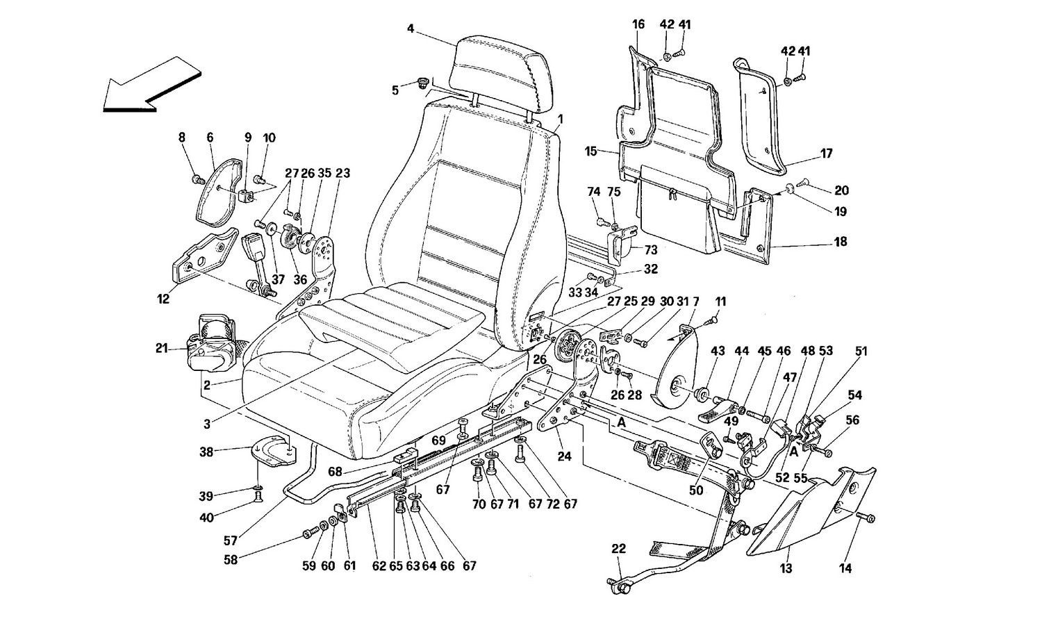 Schematic: Seats And Safety Belts -Valid For Usa-