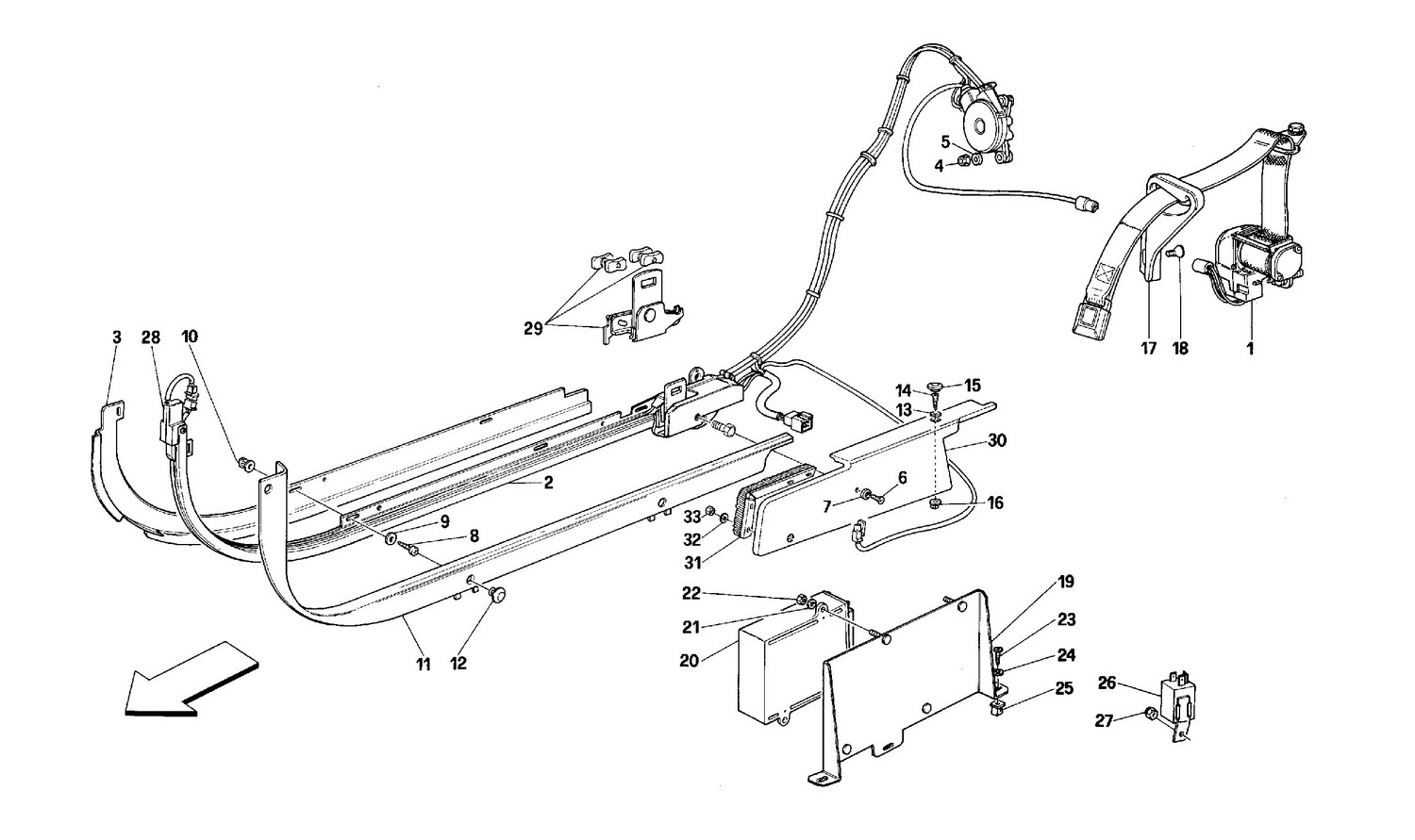 Schematic: Passive Safety Belts System -Valid For Usa-