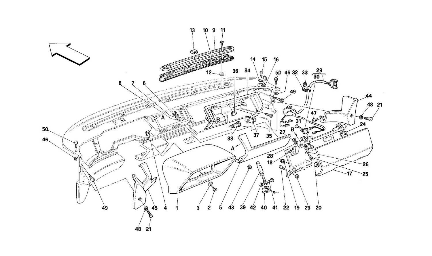 Schematic: Dashboard - Trim And Accessories -Not For Usa-