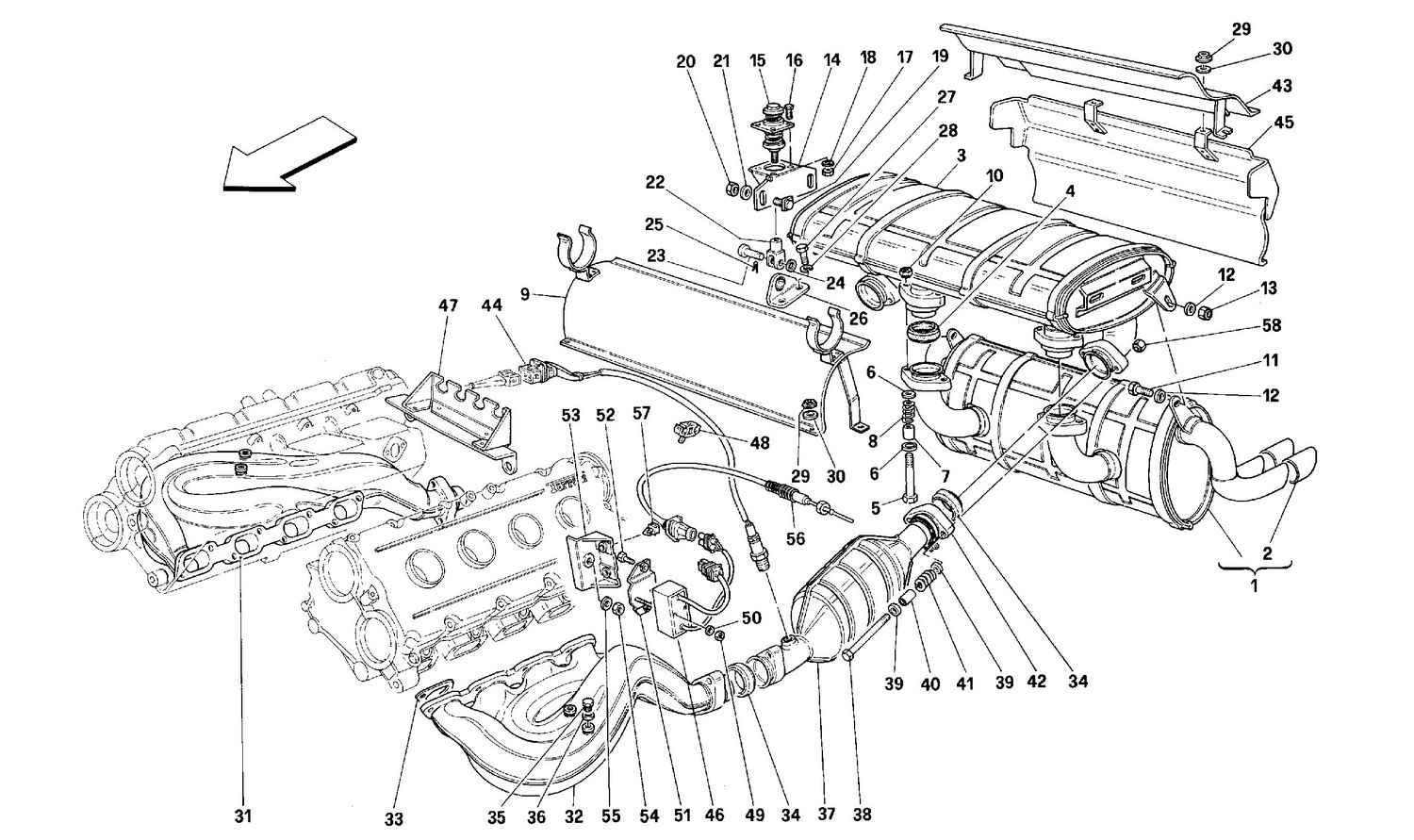 Schematic: Exhaust System -Valid For Ch And Aus-