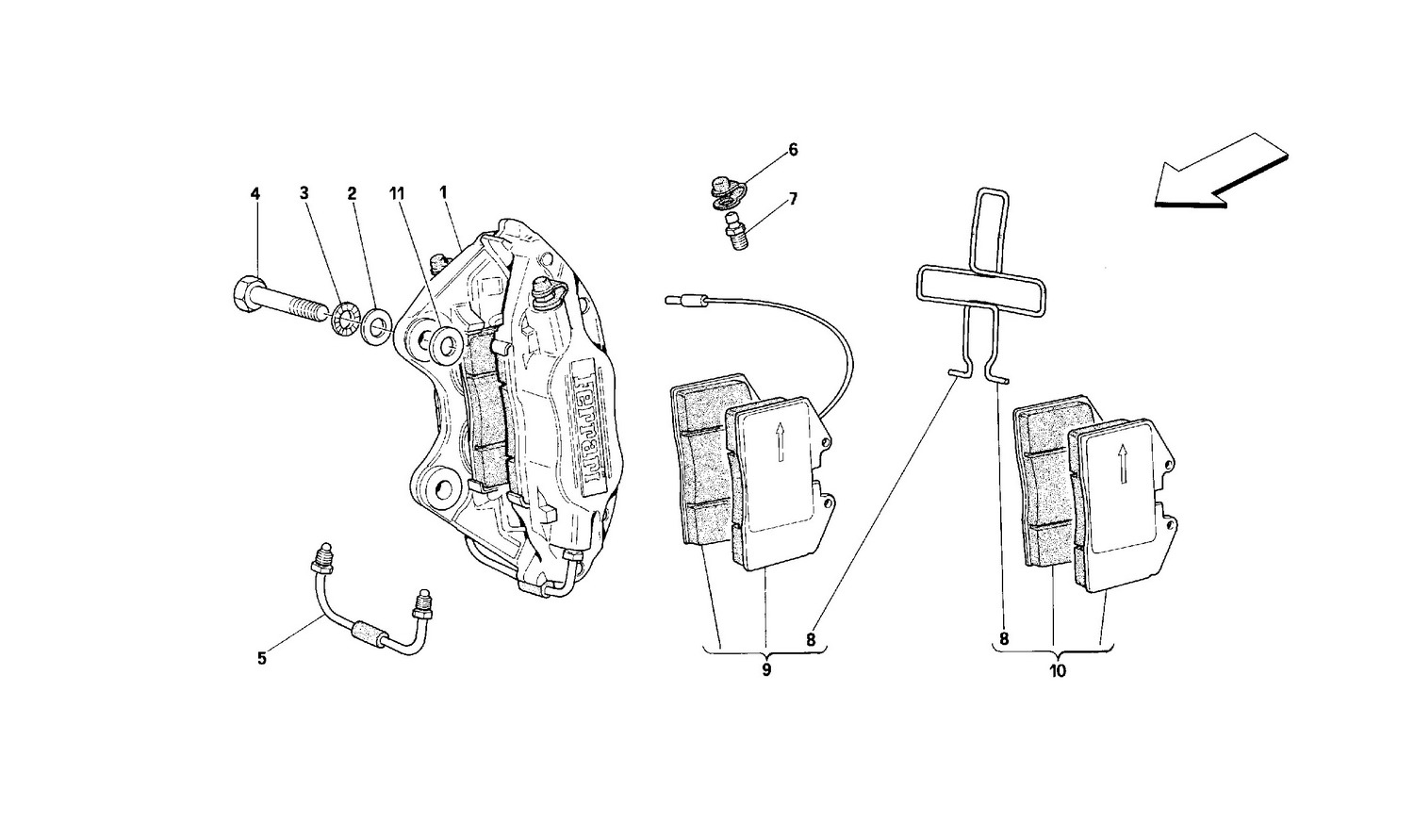 Schematic: Calipers For Front And Rear Brakes