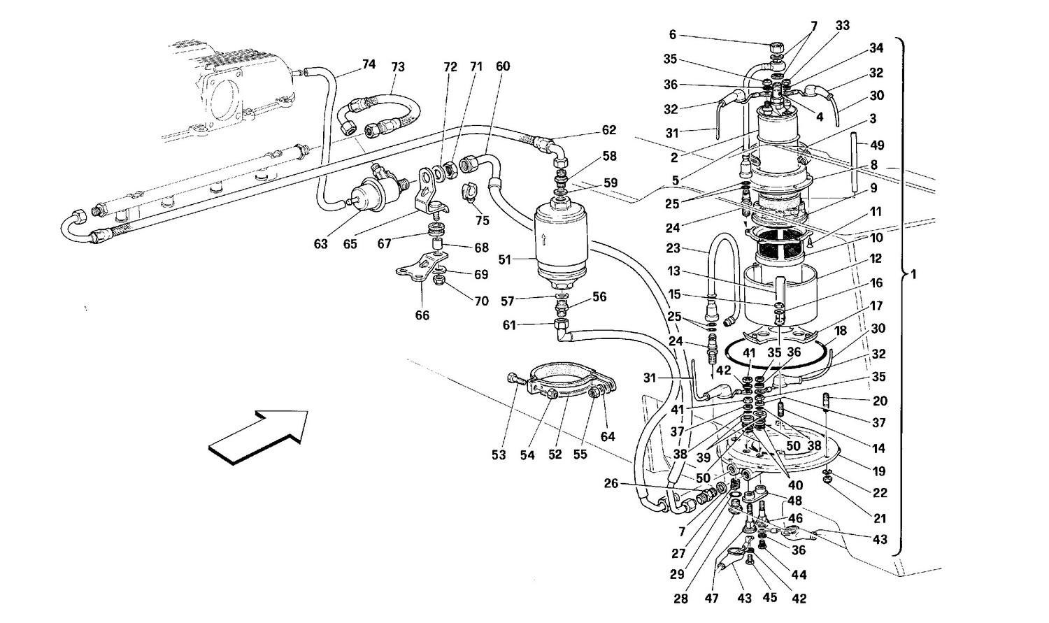 Schematic: Fuel Pump And Pipes
