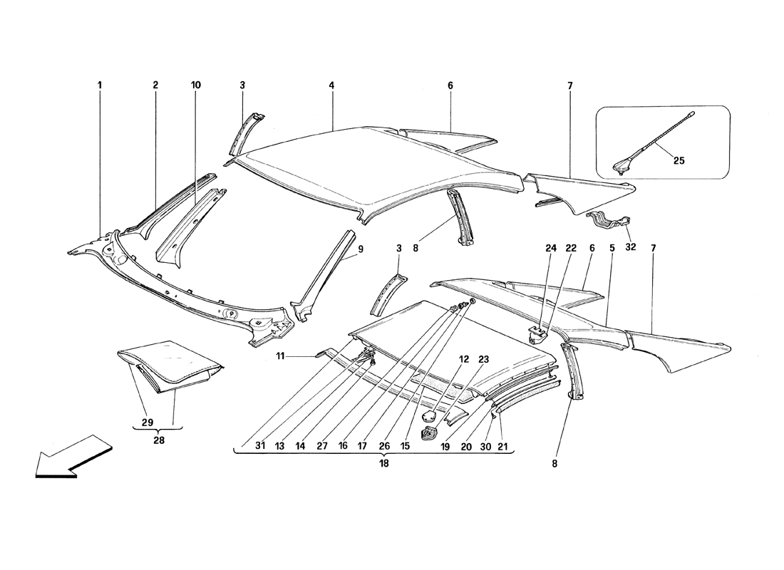 Schematic: Roof - Outer Trims