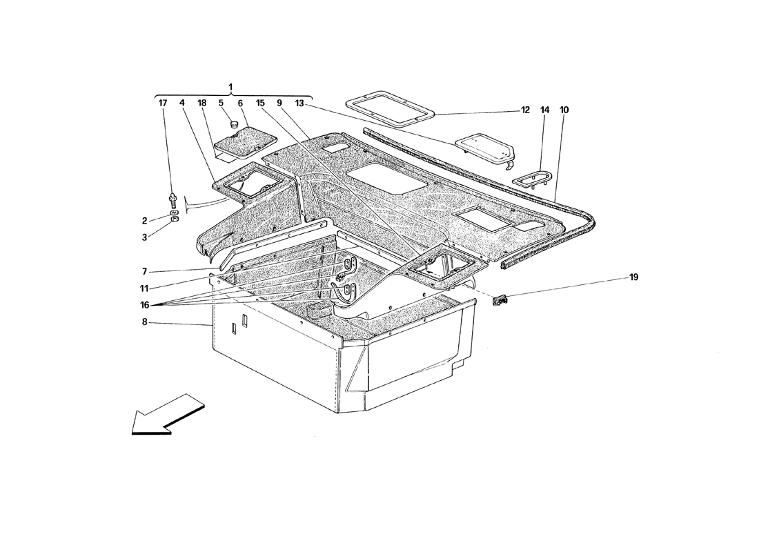 Schematic: Front Compartments Carpets