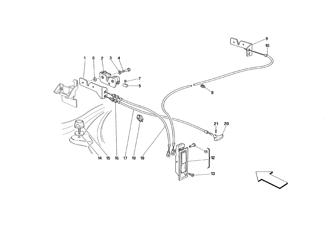 Schematic: Opening Device For Front Hood