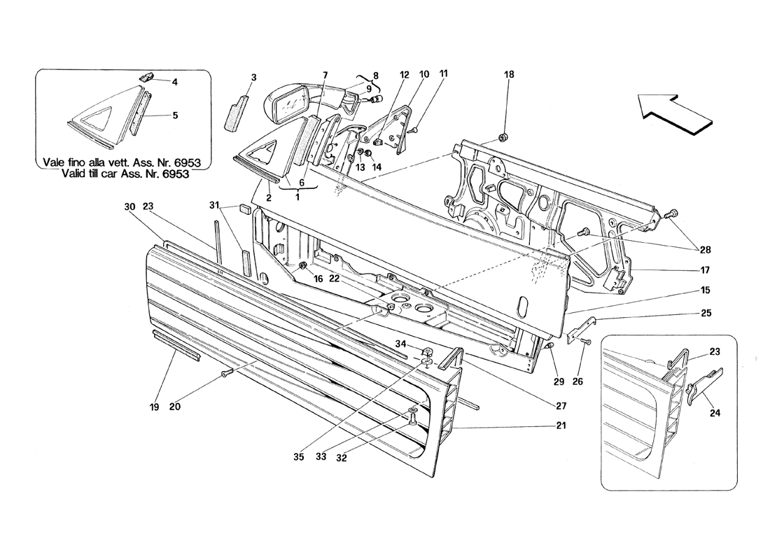 Schematic: Doors - Framework And Rear Mirror