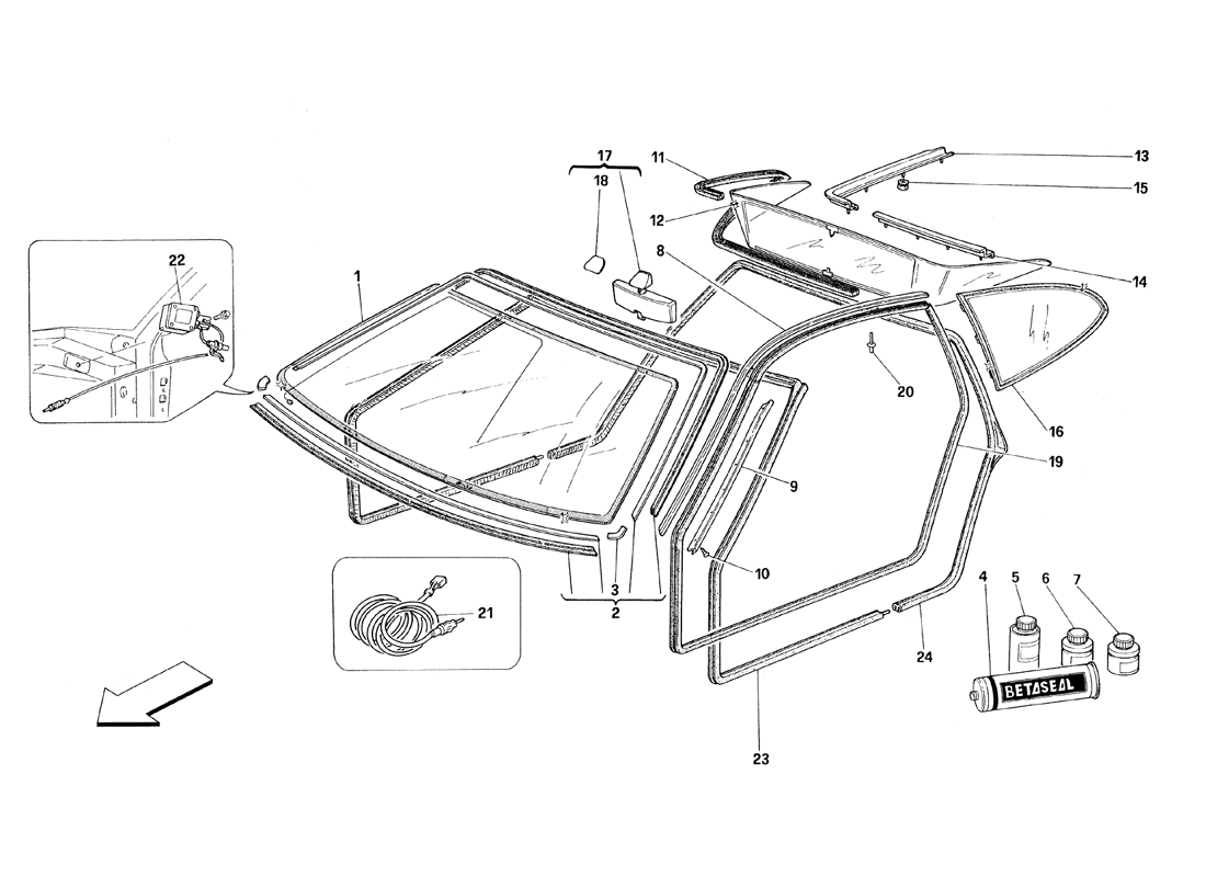 Schematic: Glasses And Gaskets