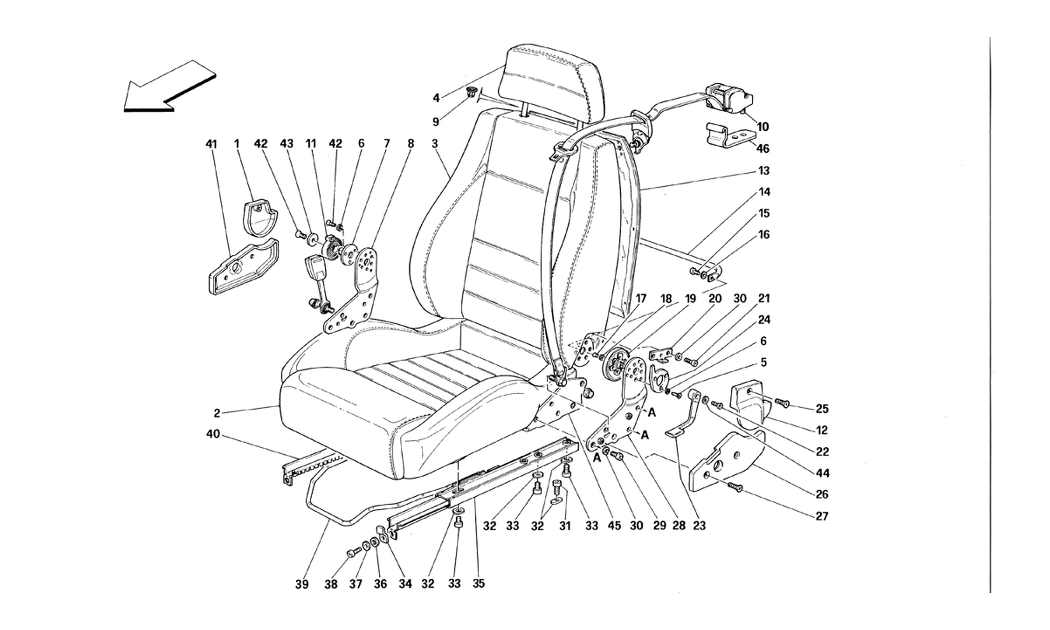 Schematic: Passive Safety Belts System