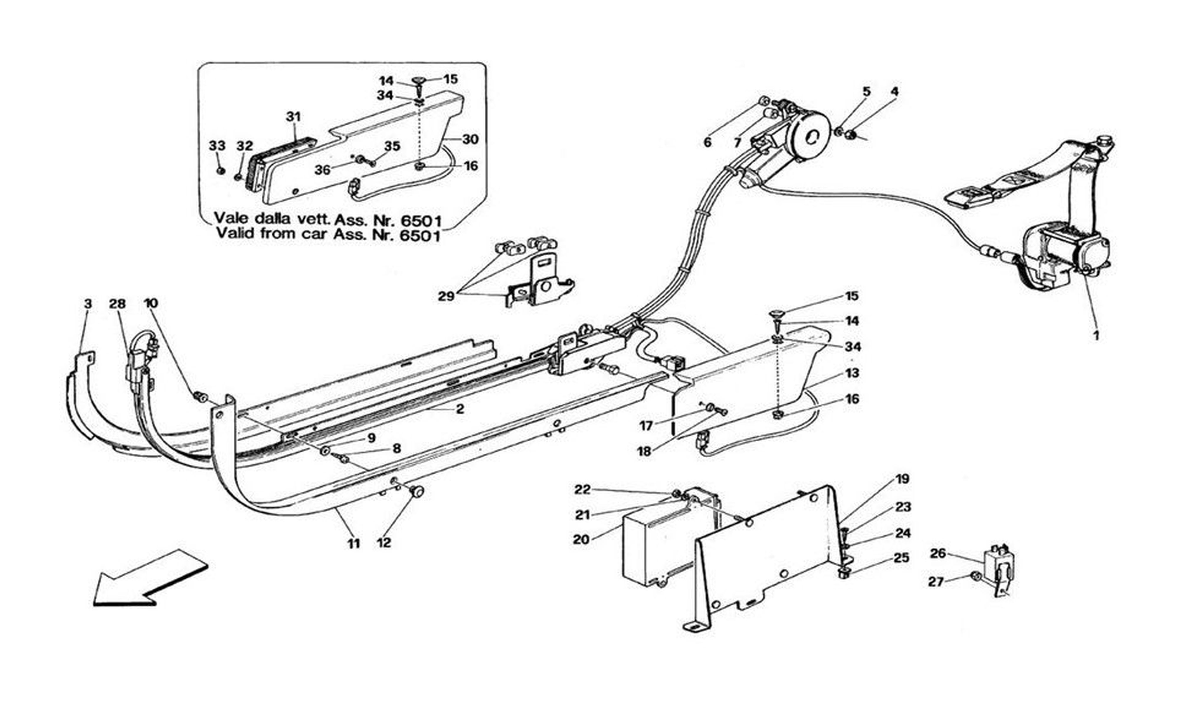 Schematic: Seats And Safety Belts -Valid For Cars With Passive Safety Belts - Valid From Car Ass. Nr. 5299