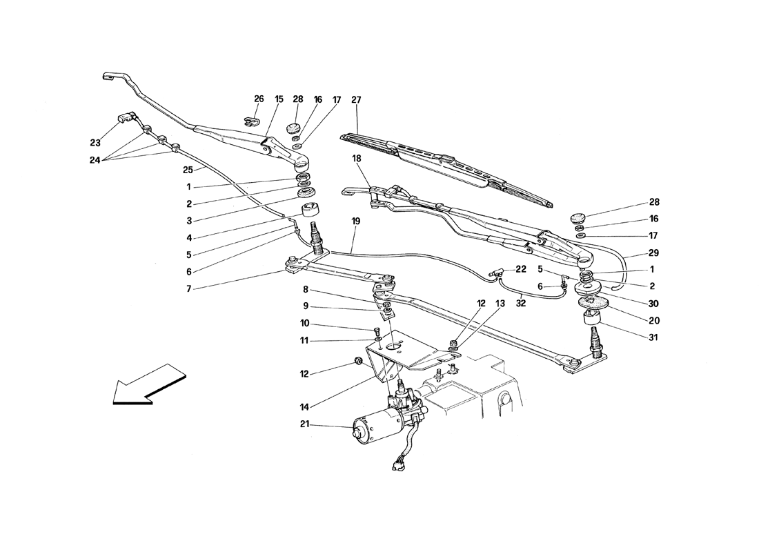 Schematic: Windshield Wiper And Movement