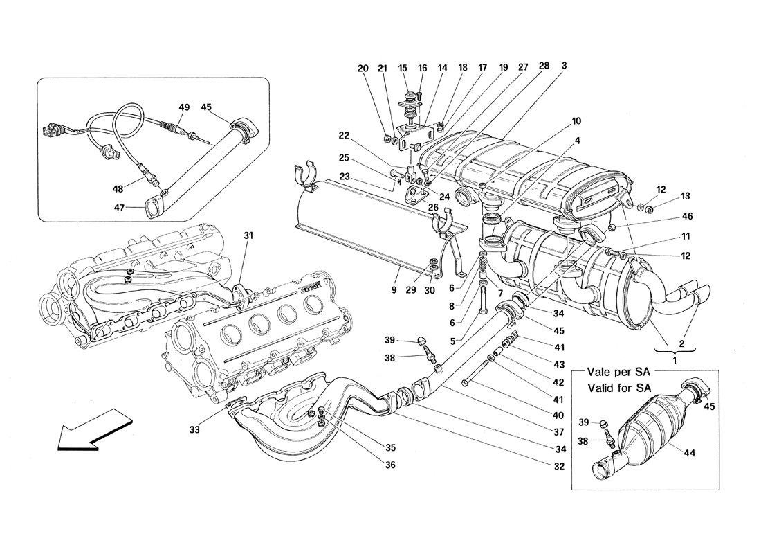 Schematic: Exhaust System - Not For Catalytic Vehicles
