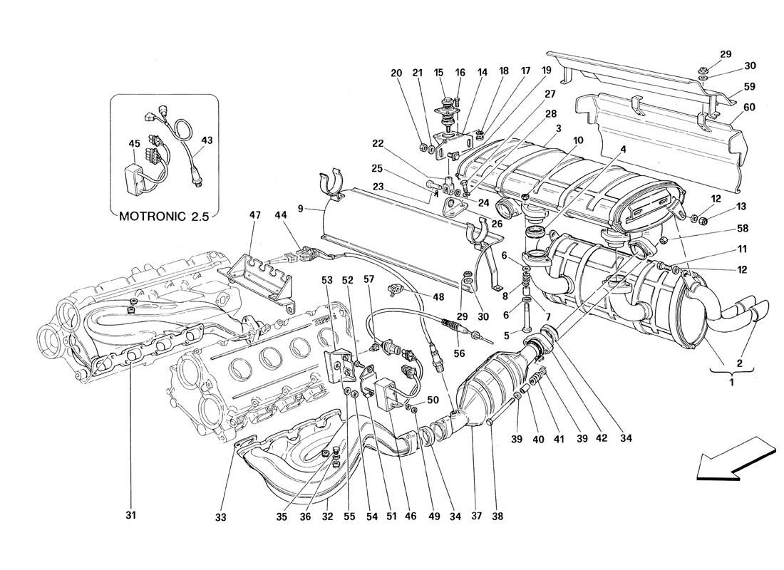 Schematic: Exhaust System - Valid For Catalytic Vehicles - Not For Usa Spyder
