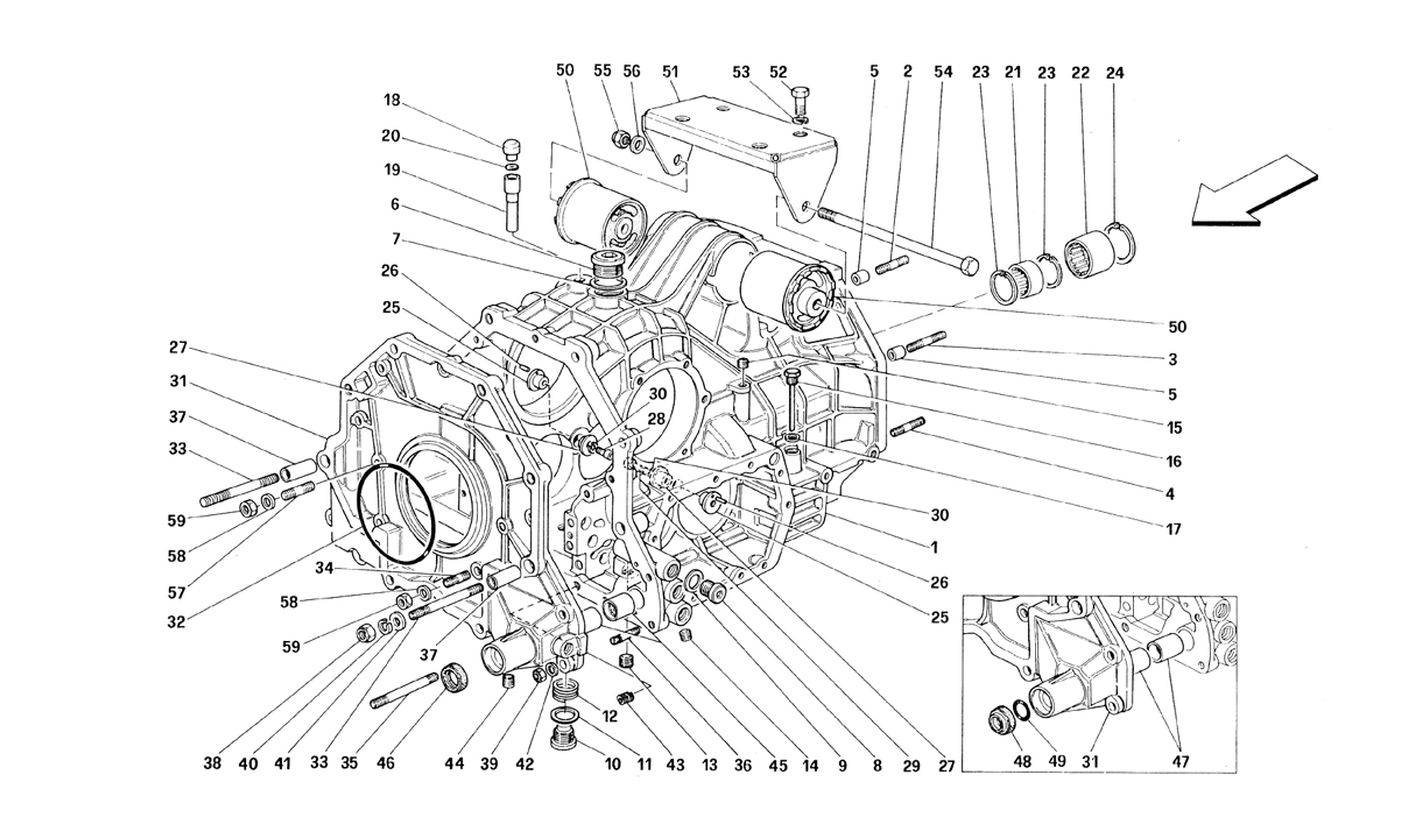 Schematic: Gearbox - Differential Housing And Intermediate Casing