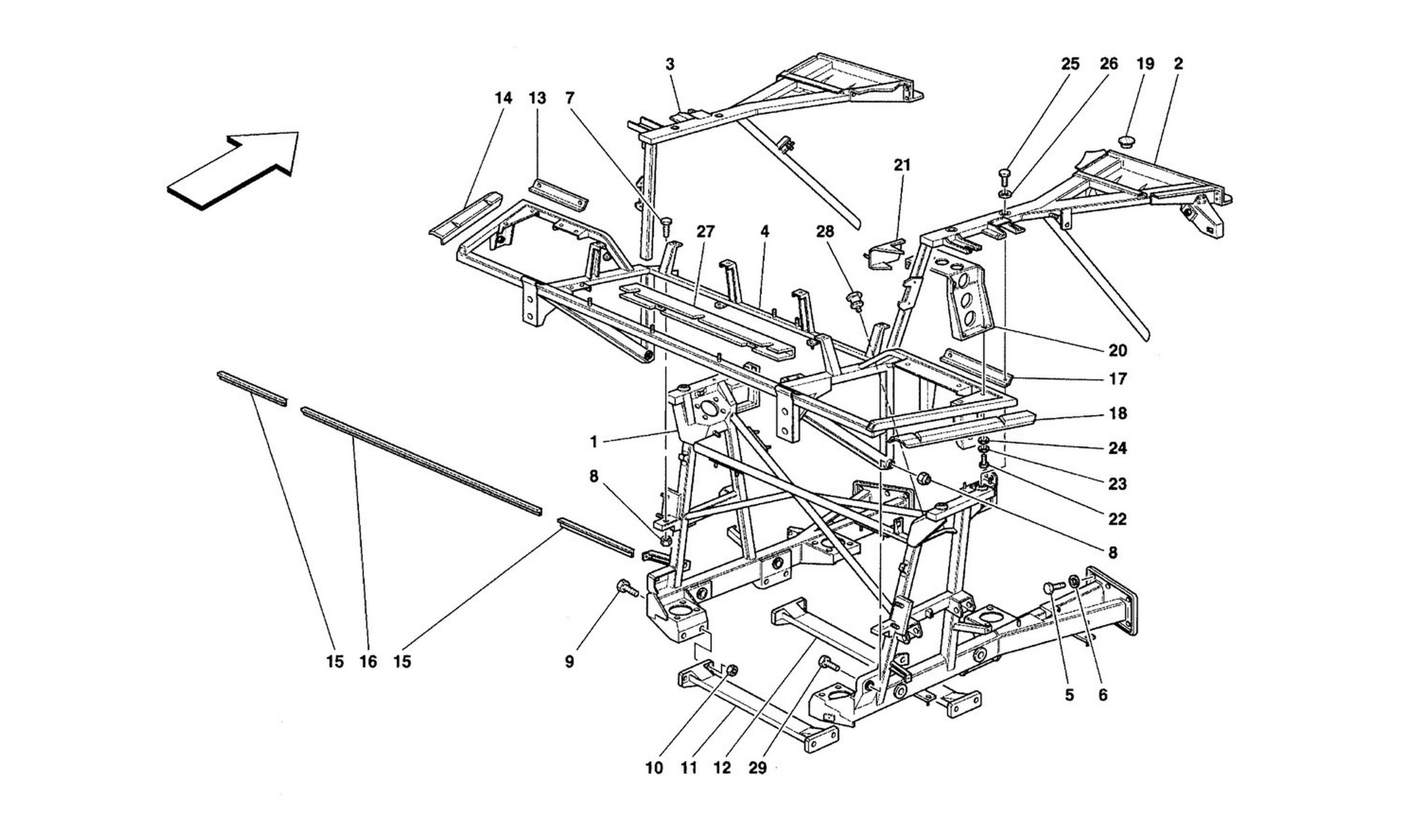 Schematic: Frame - Rear Part Elements