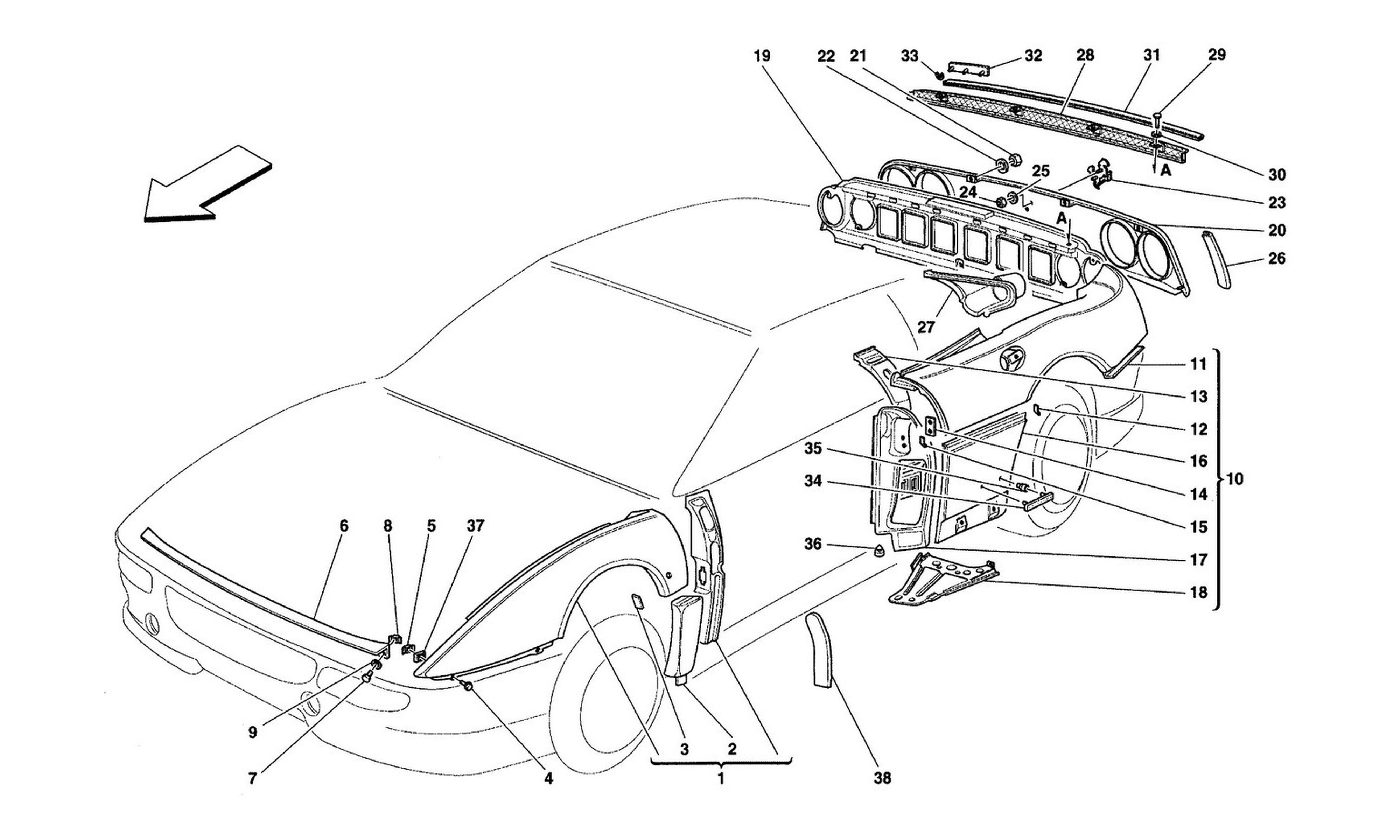 Schematic: Body - Outer Trims