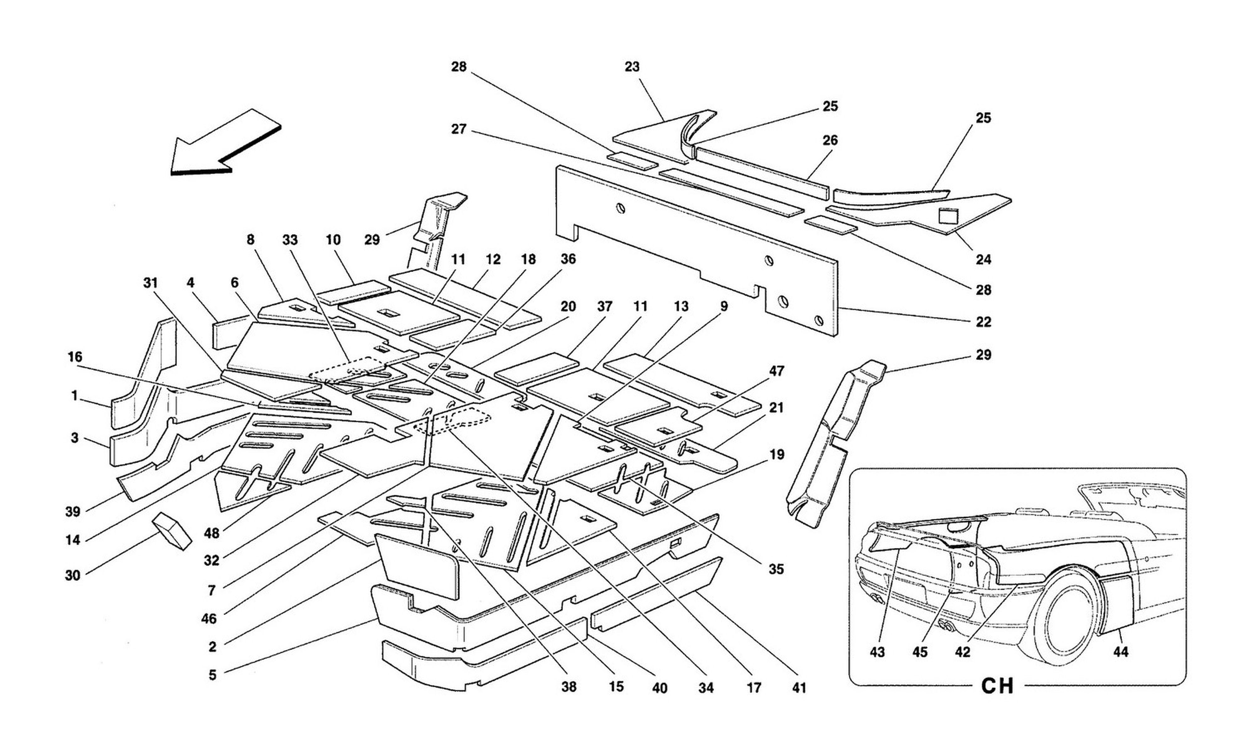 Schematic: Passengers Compartment Insulations -Valid For Spider-