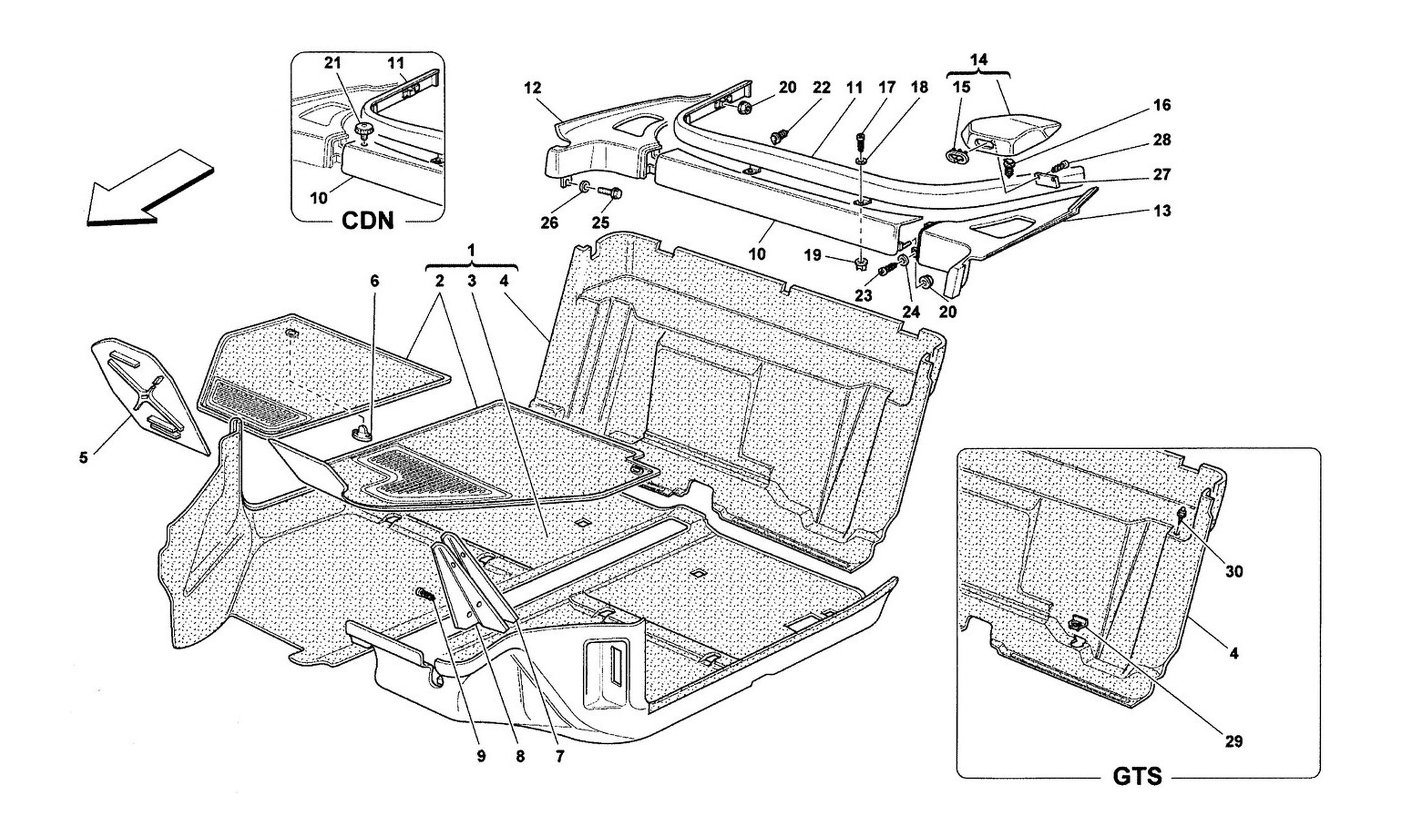 Schematic: Passengers Compartment Carpets -Not For Spider-