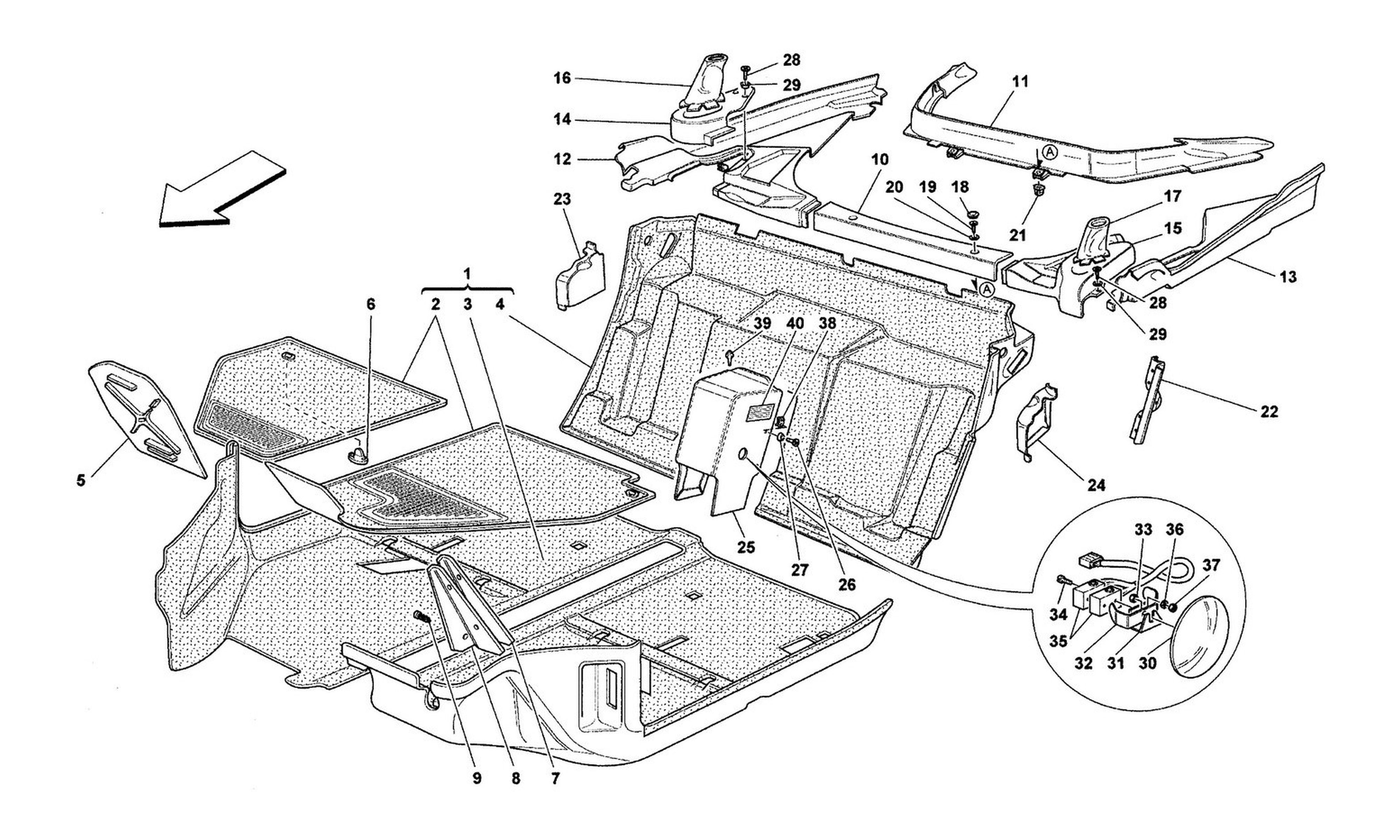 Schematic: Passengers Compartment Carpets -Valid For Spider-