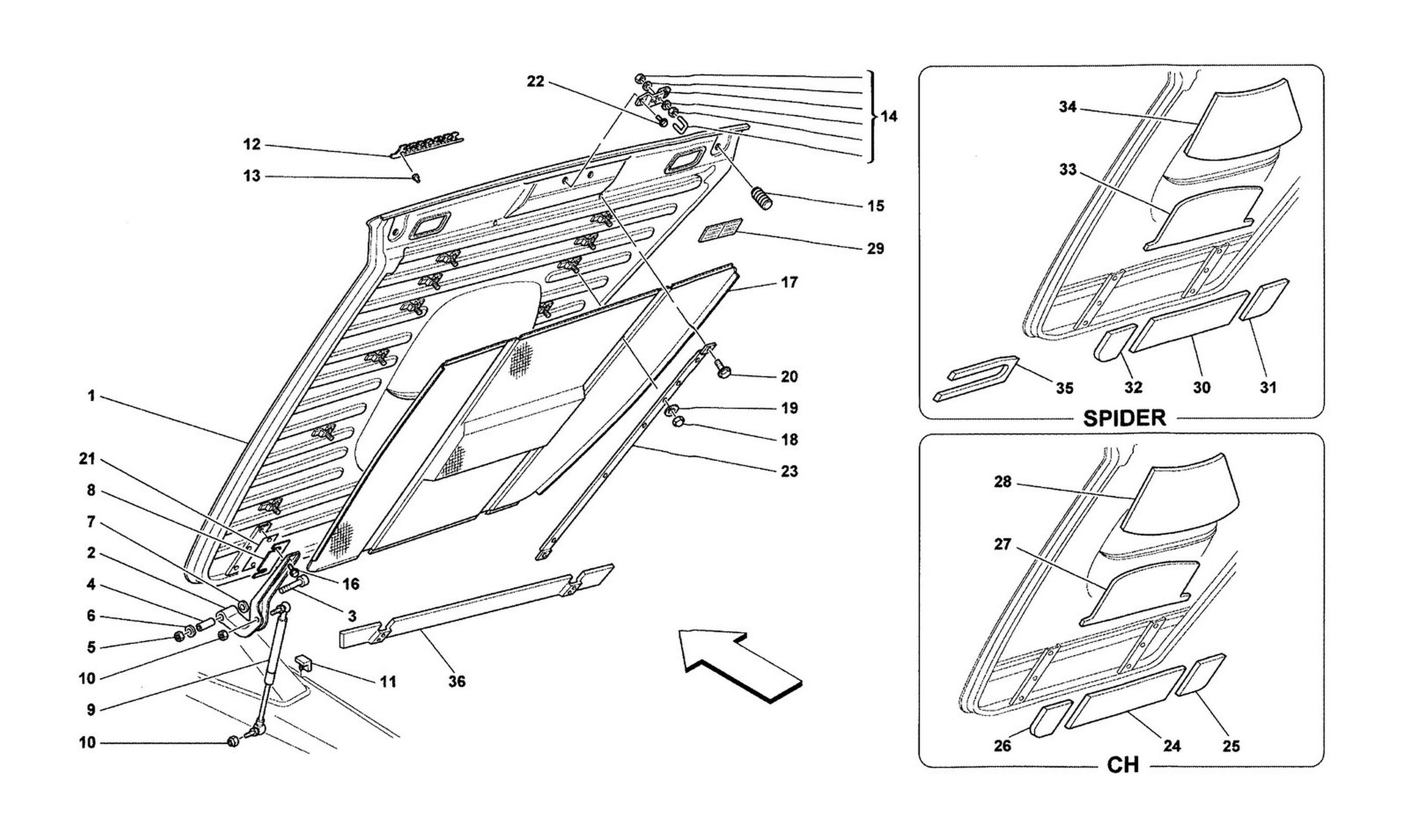 Schematic: Rear Hood