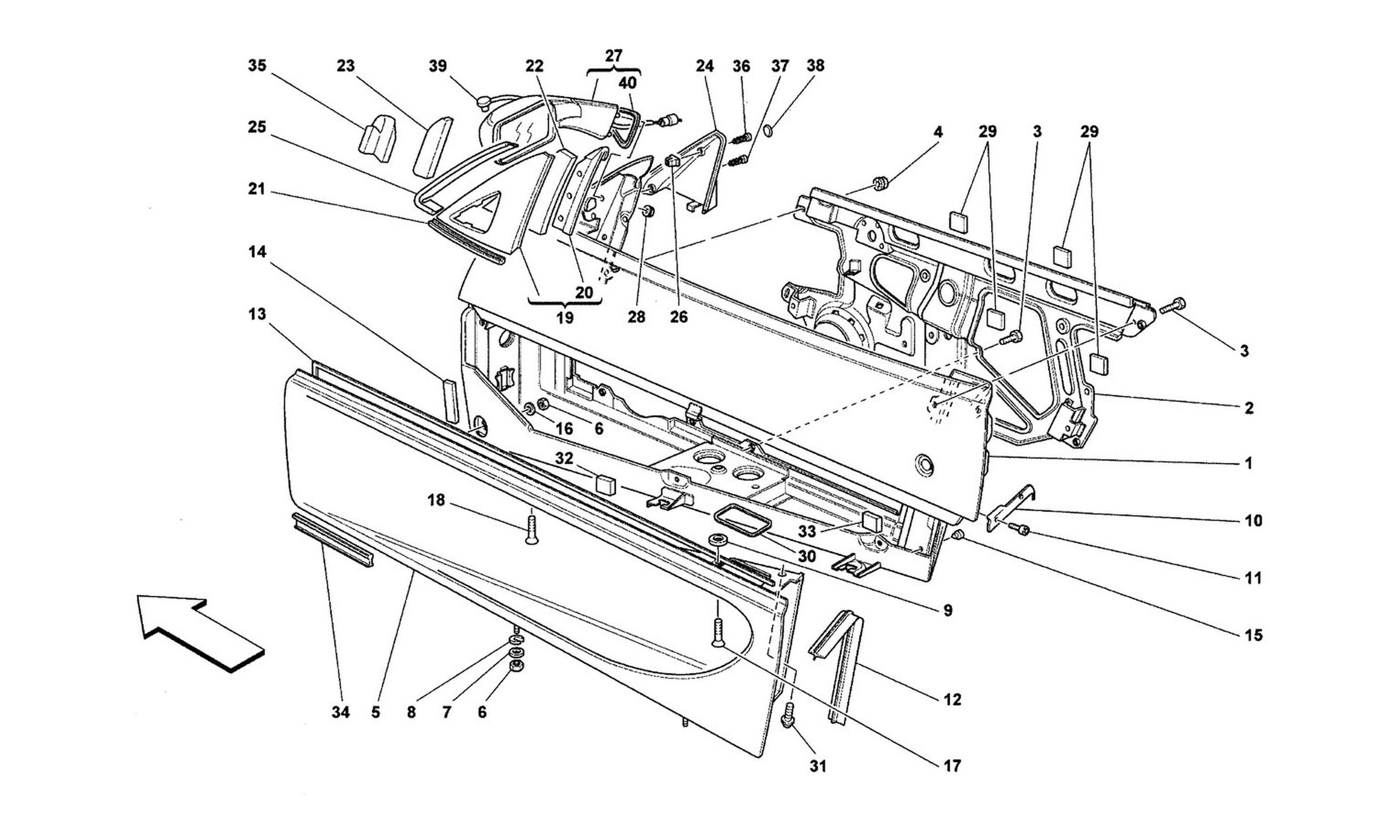 Schematic: Doors - Framework And Rear Mirror