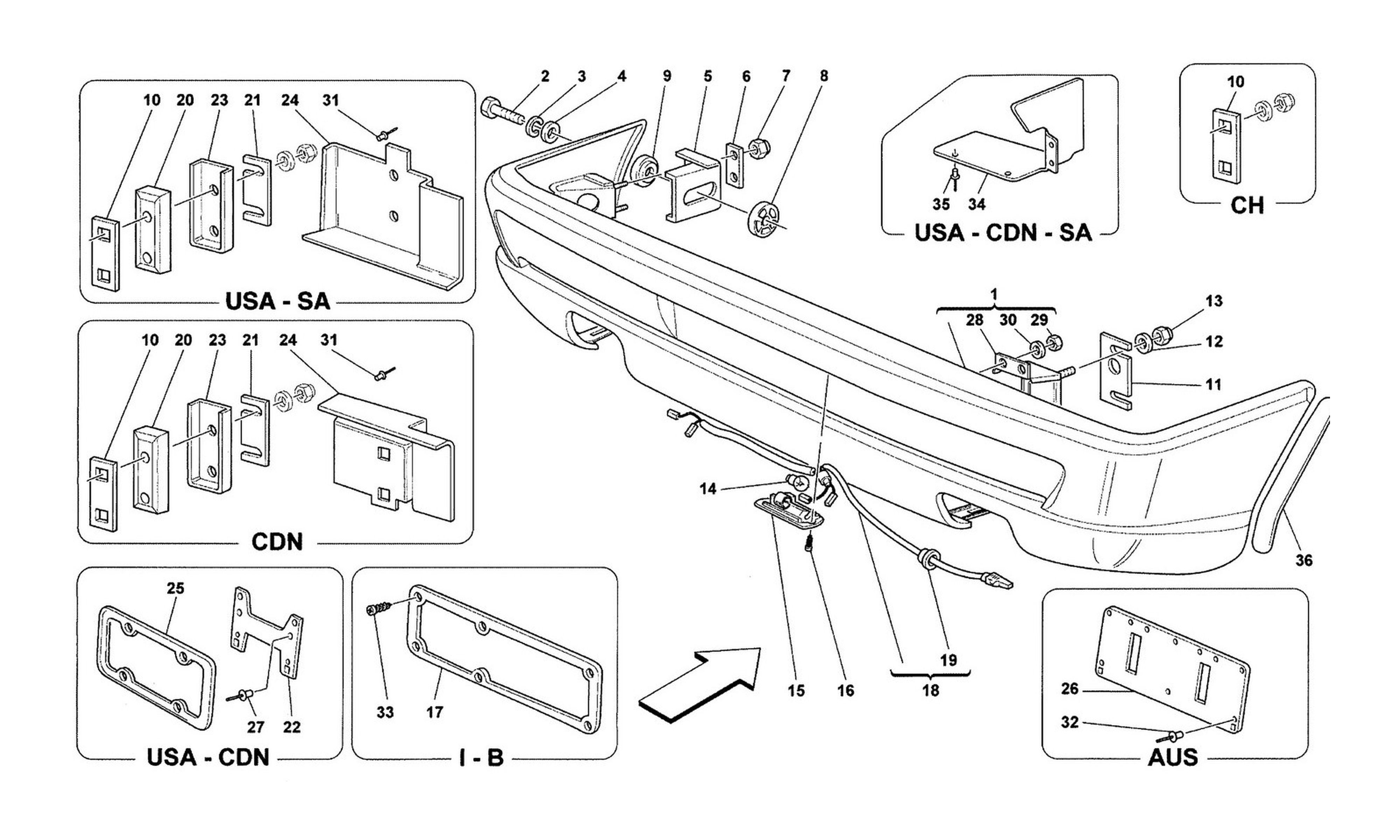 Schematic: Rear Bumper