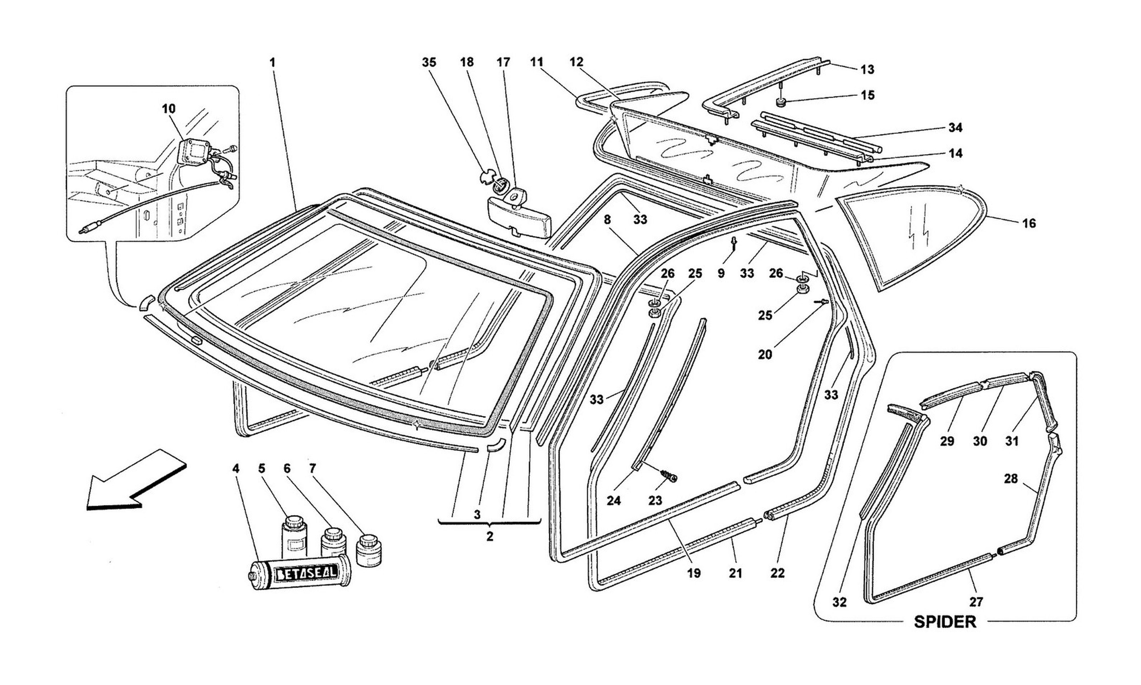 Schematic: Glasses And Gaskets