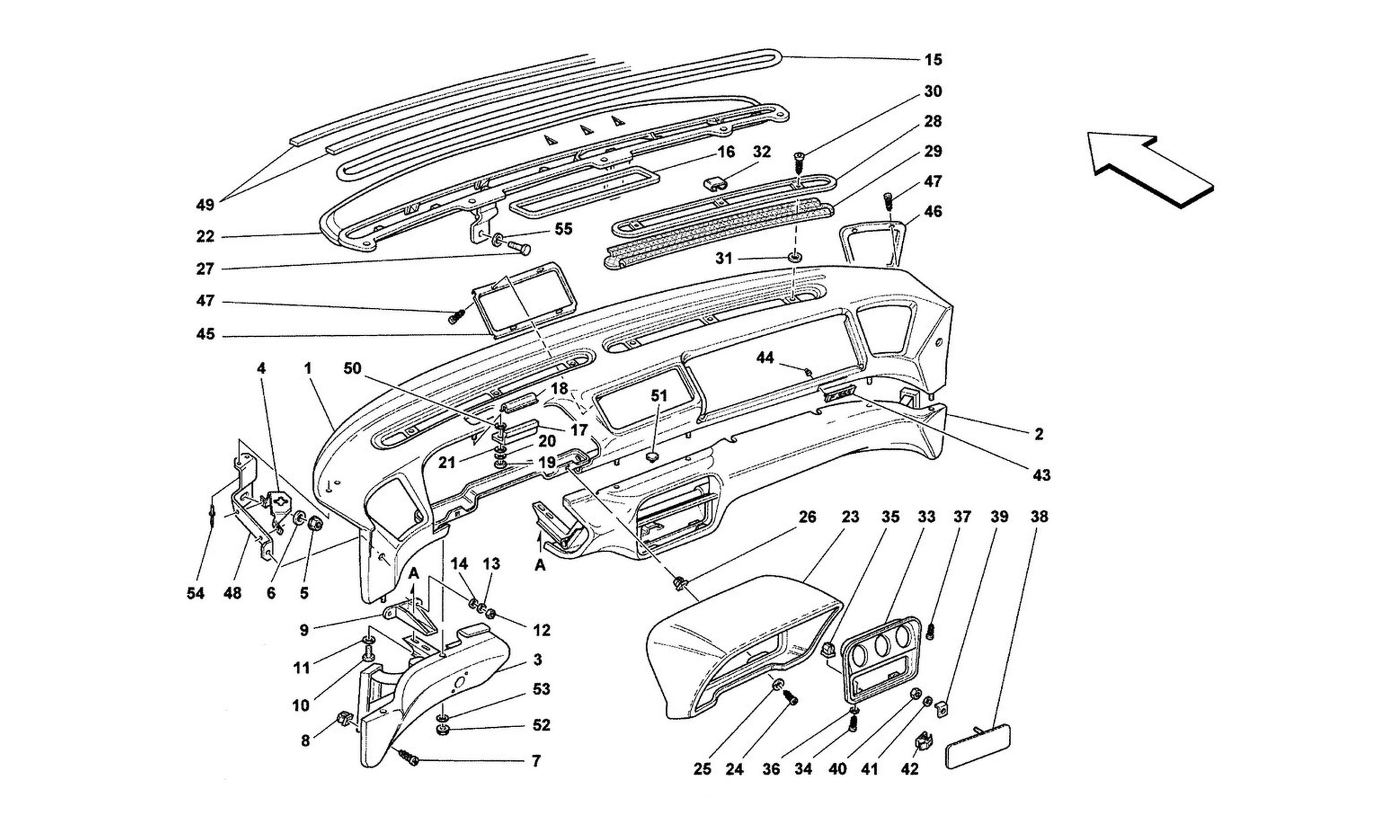 Schematic: Dashboard -Valid For Air-Bag Cars-