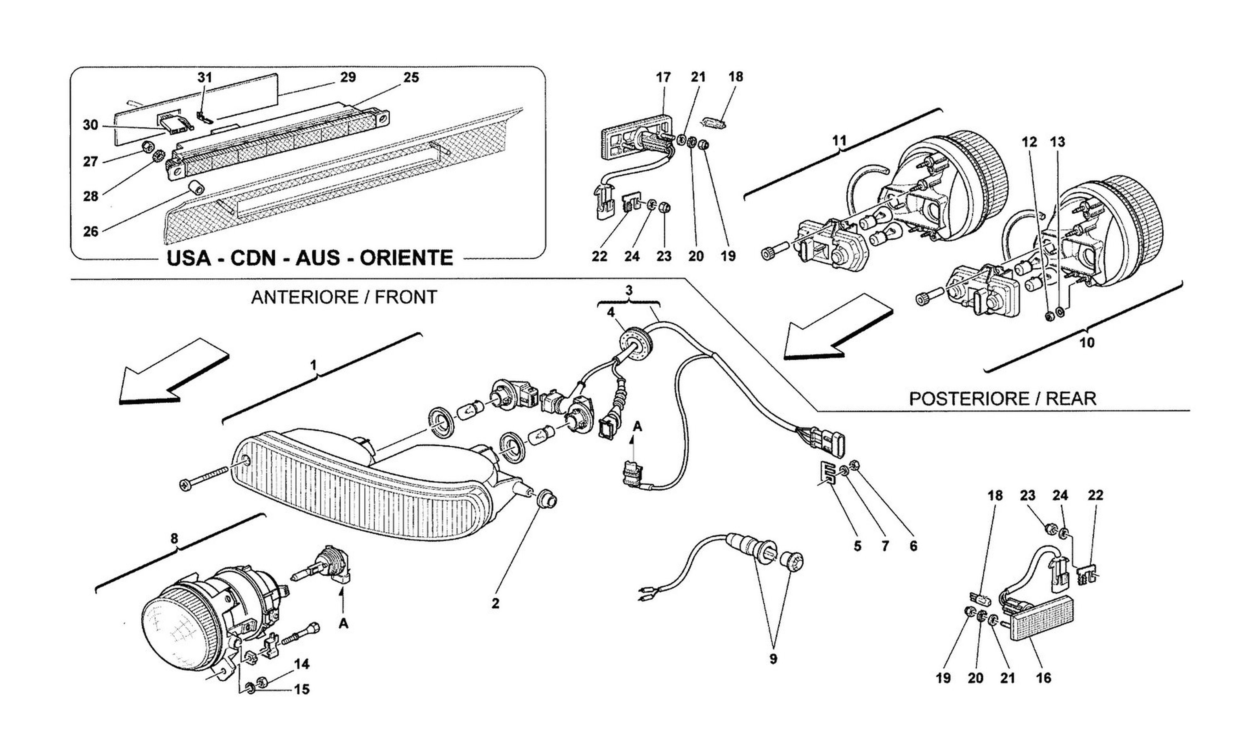 Schematic: Front And Rear Lights