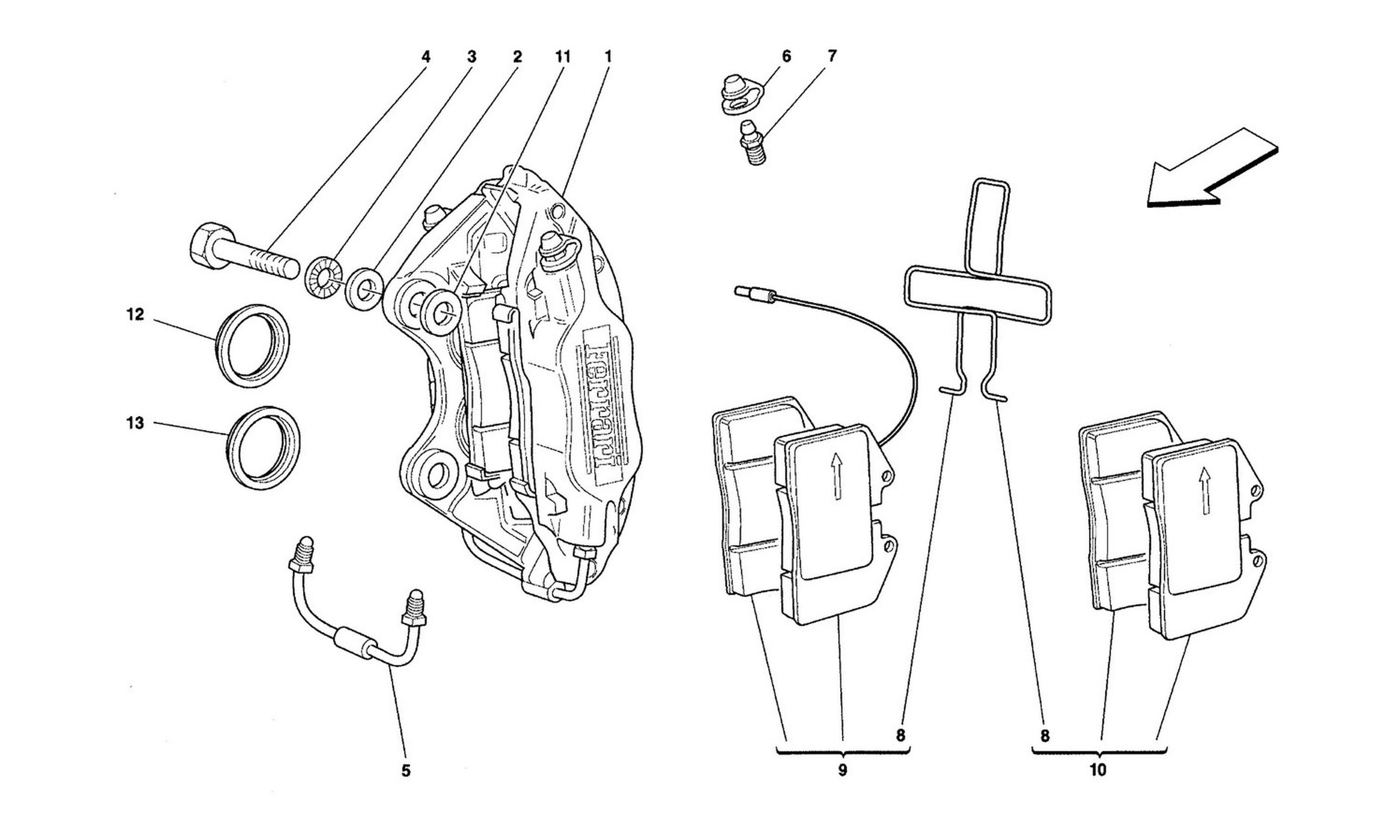 Schematic: Calipers For Front And Rear Brakes