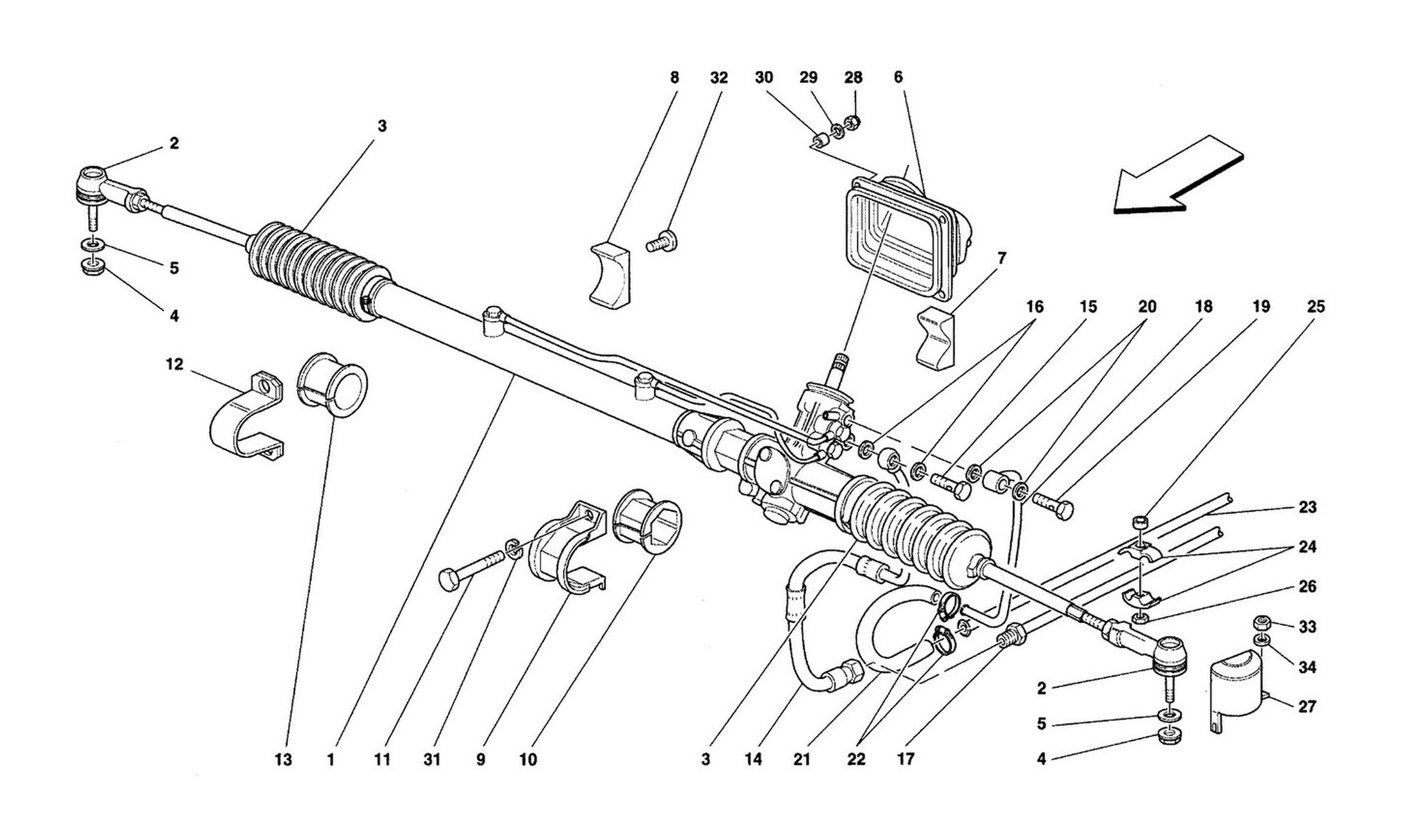 Schematic: Hydraulic Steering Box -Valid For Steering Box With Power Steering Cars-