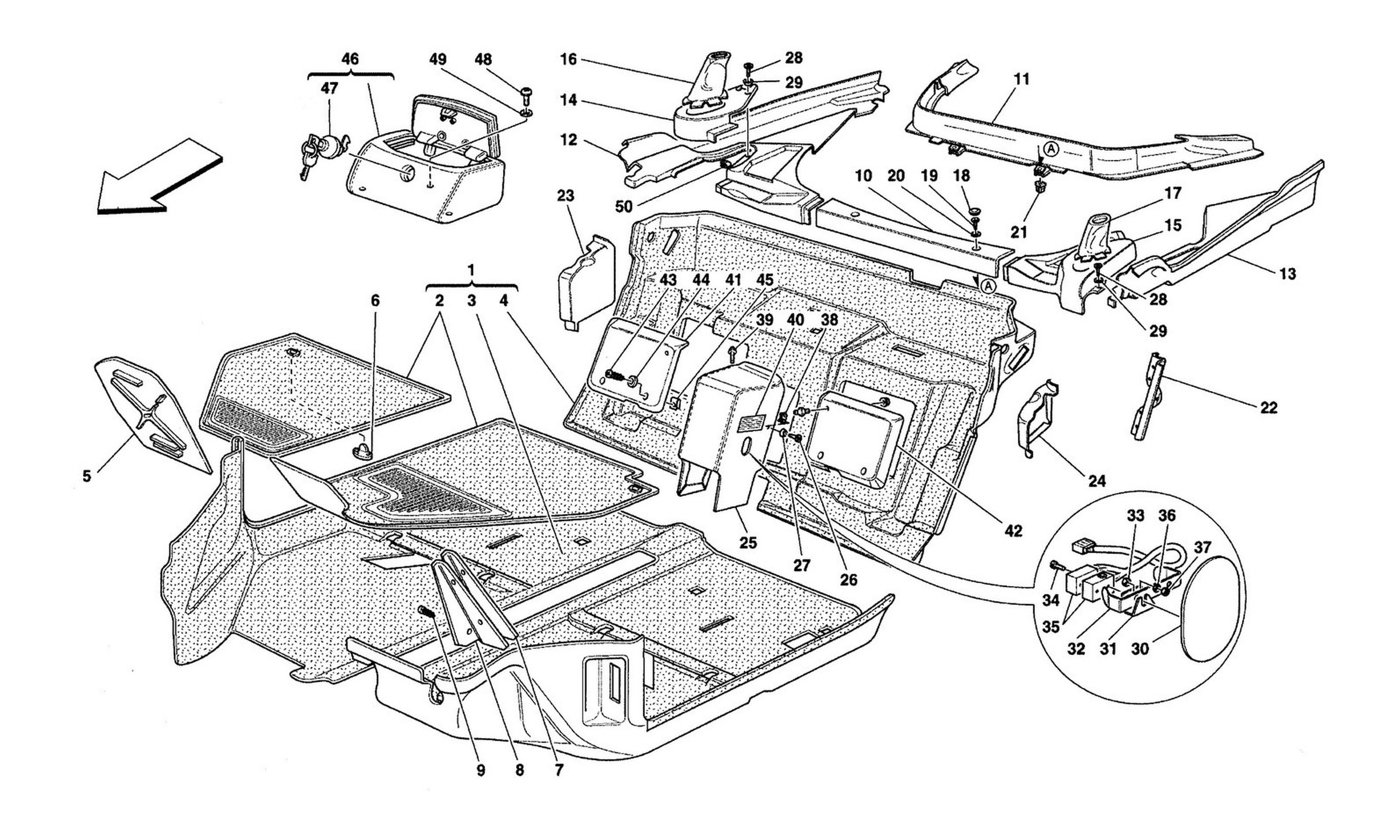 Schematic: Passengers Compartment Carpets -Valid For Spider-