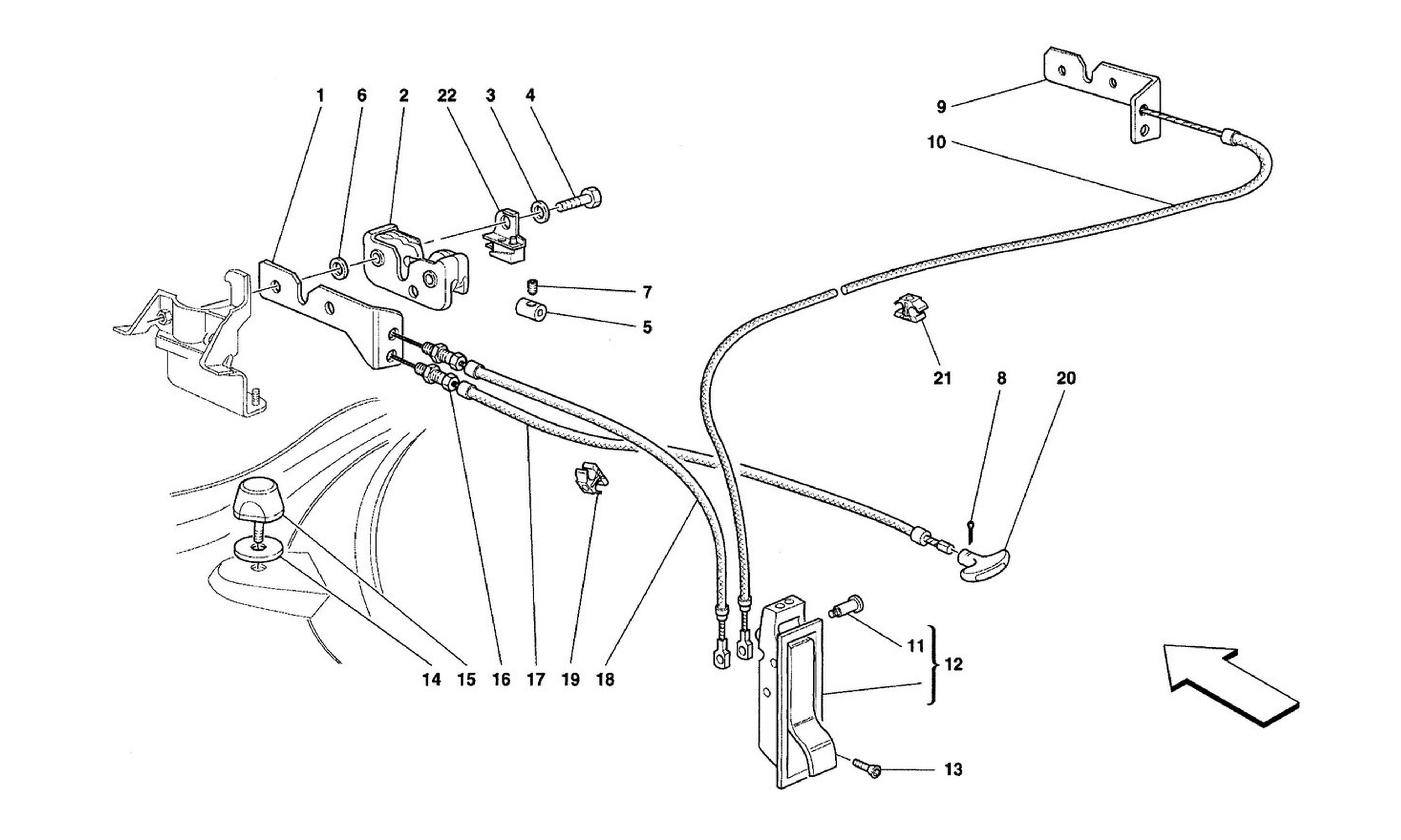 Schematic: Opening Device For Front Hood