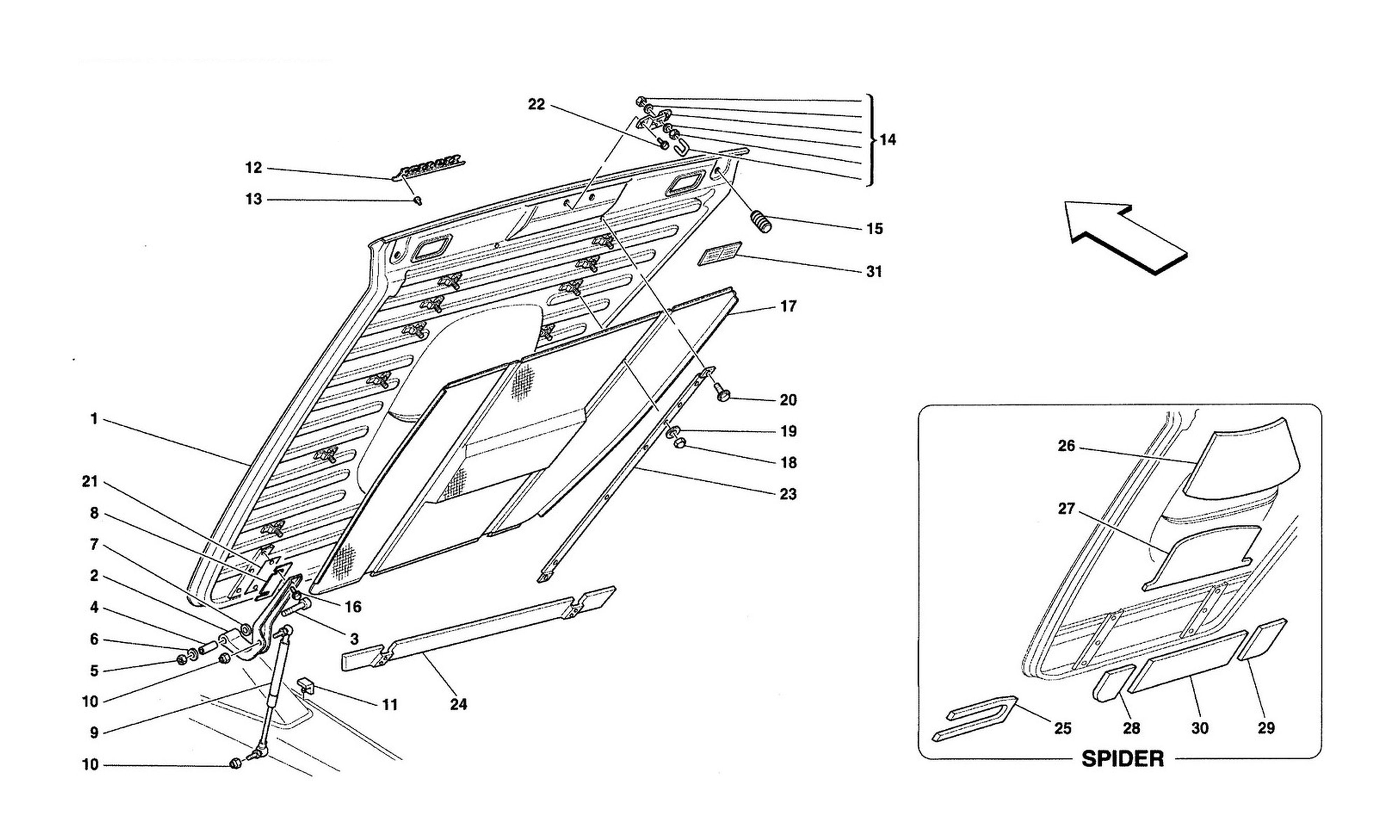 Schematic: Rear Hood