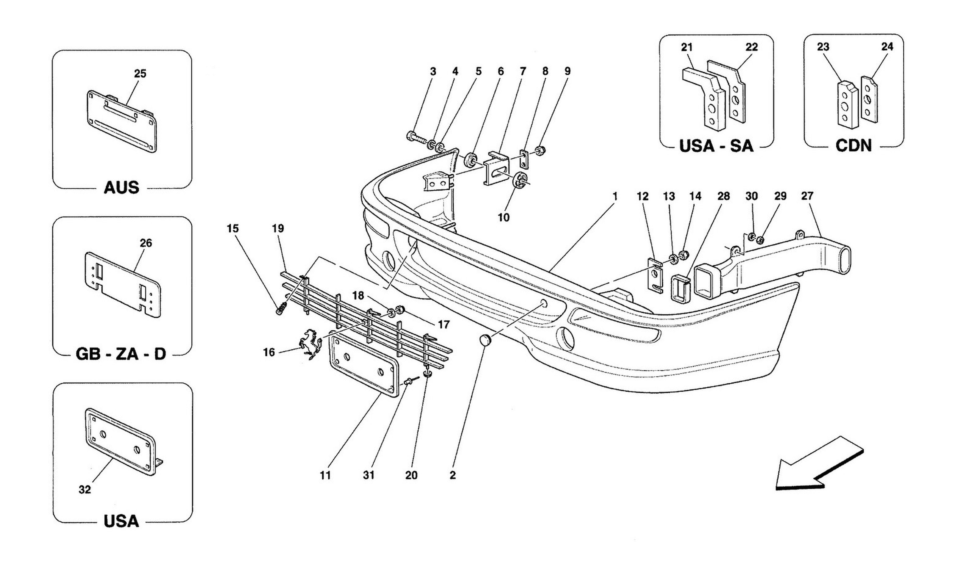 Schematic: Front Bumper