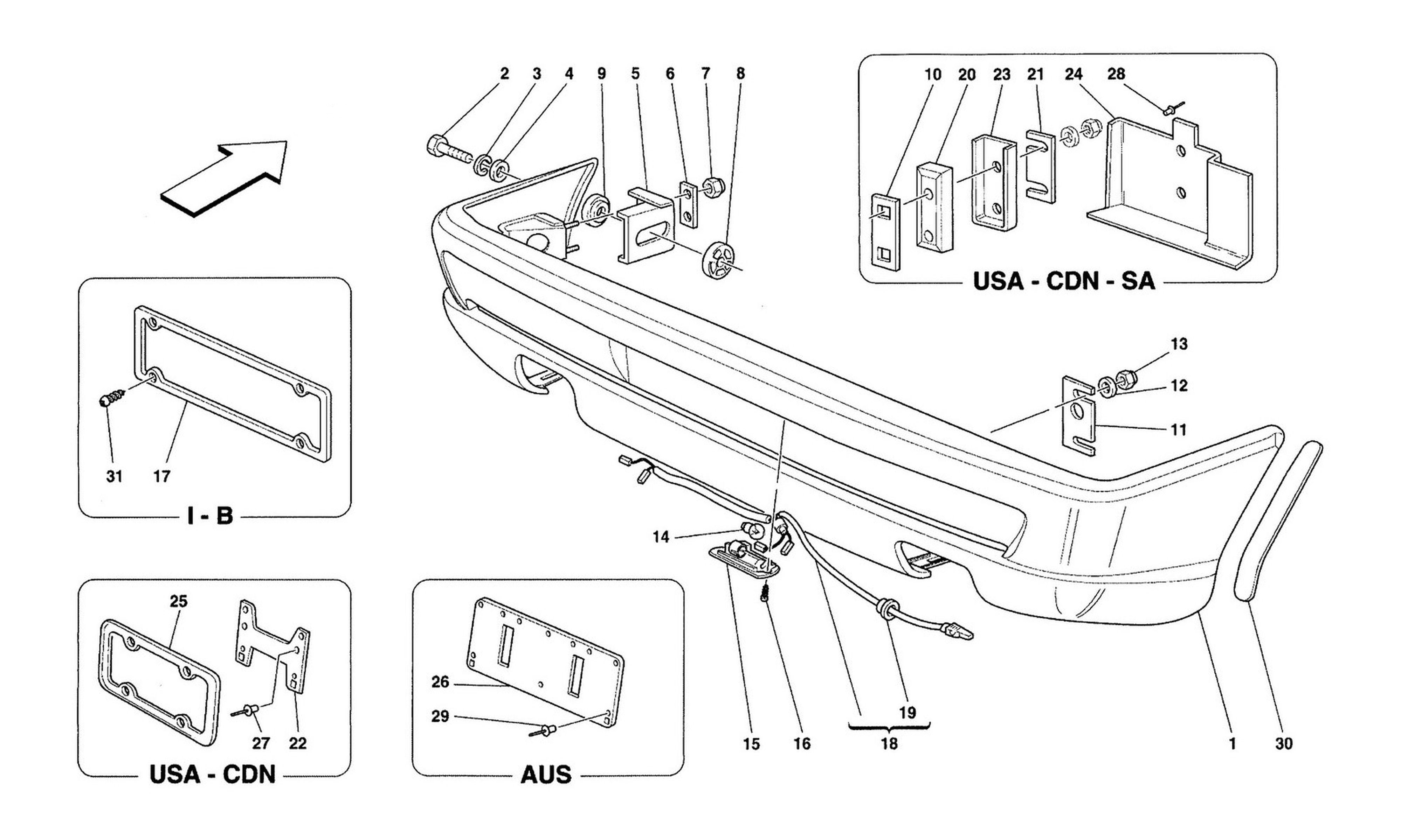 Schematic: Rear Bumper