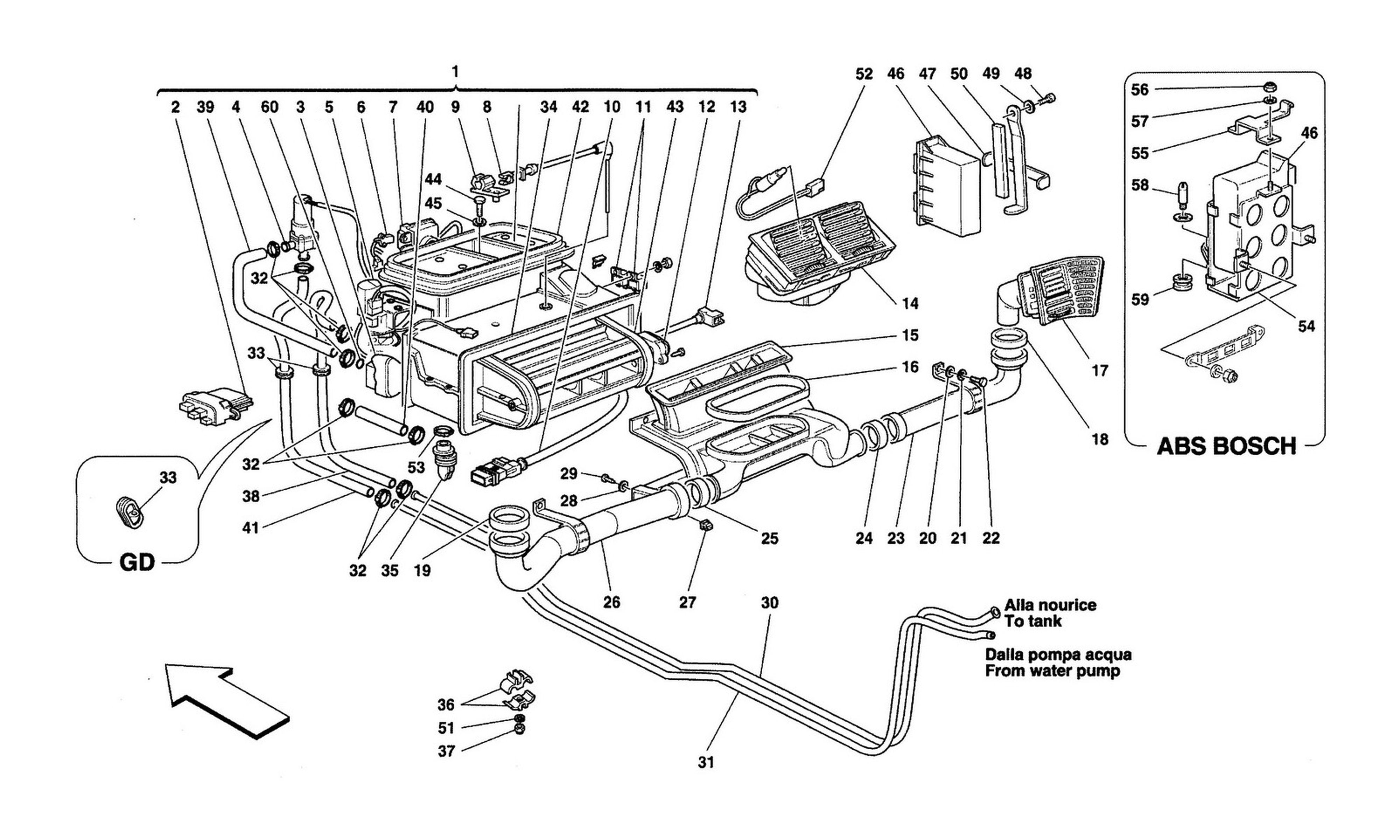 Schematic: Evaporator Unit And Passengers Compartment Aeration