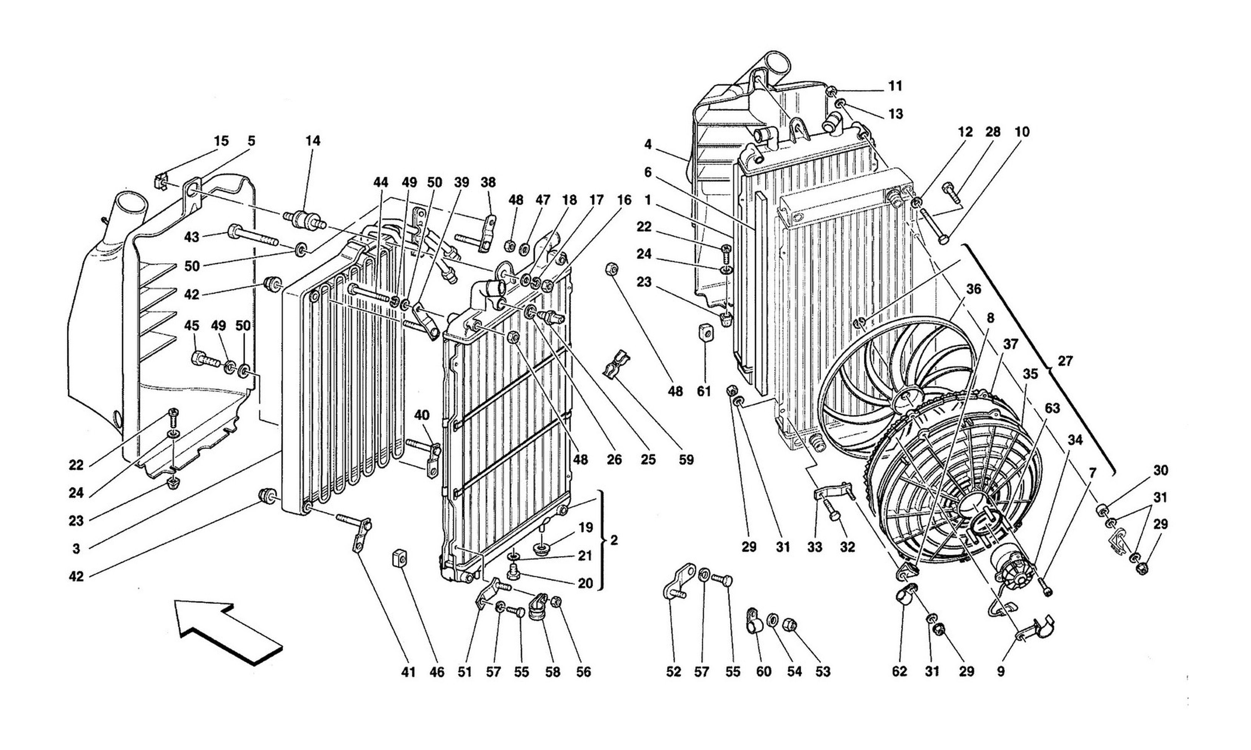 Schematic: Cooling System Radiators